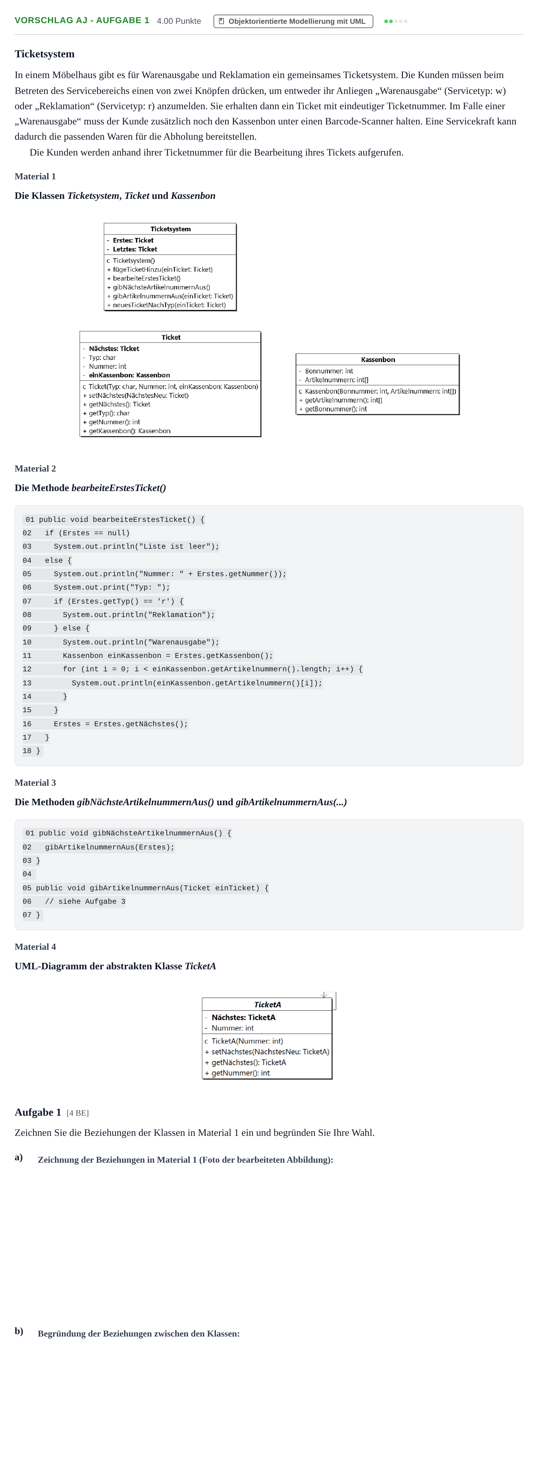 Aufgabenstellung: Aufgabe Vorschlag AJ - Aufgabe 1 · Abitur Hessen Informatik LK 2022