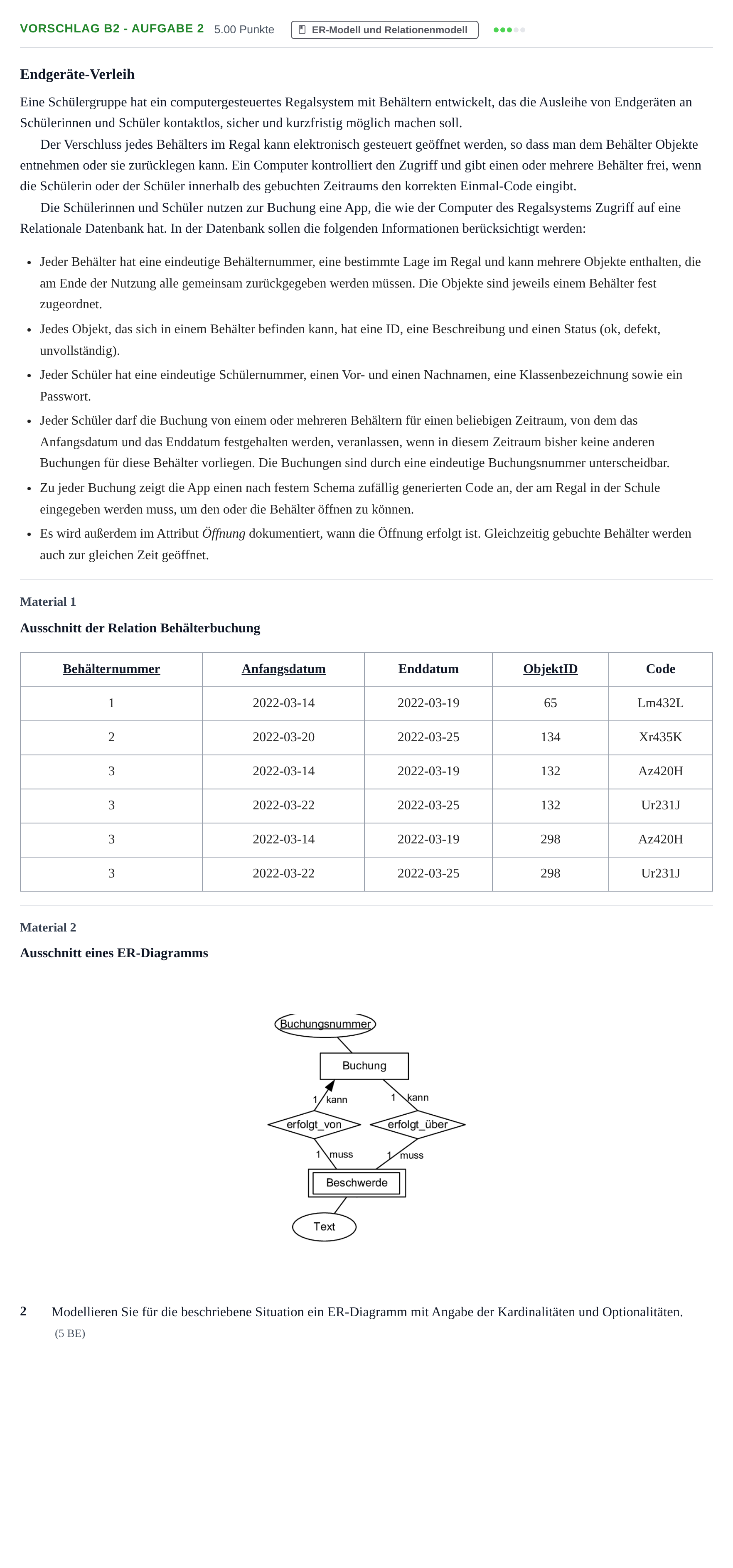 Aufgabenstellung: Aufgabe Vorschlag B2 - Aufgabe 2 · Abitur Hessen Informatik LK 2022