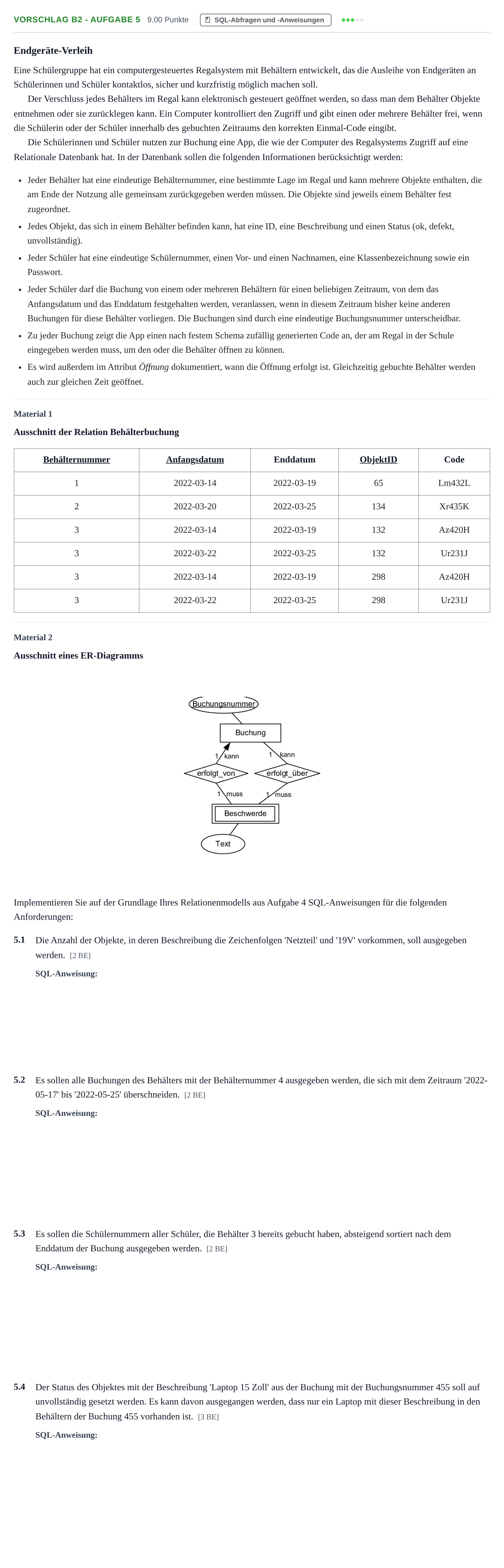 Aufgabenstellung: Aufgabe Vorschlag B2 - Aufgabe 5 · Abitur Hessen Informatik LK 2022
