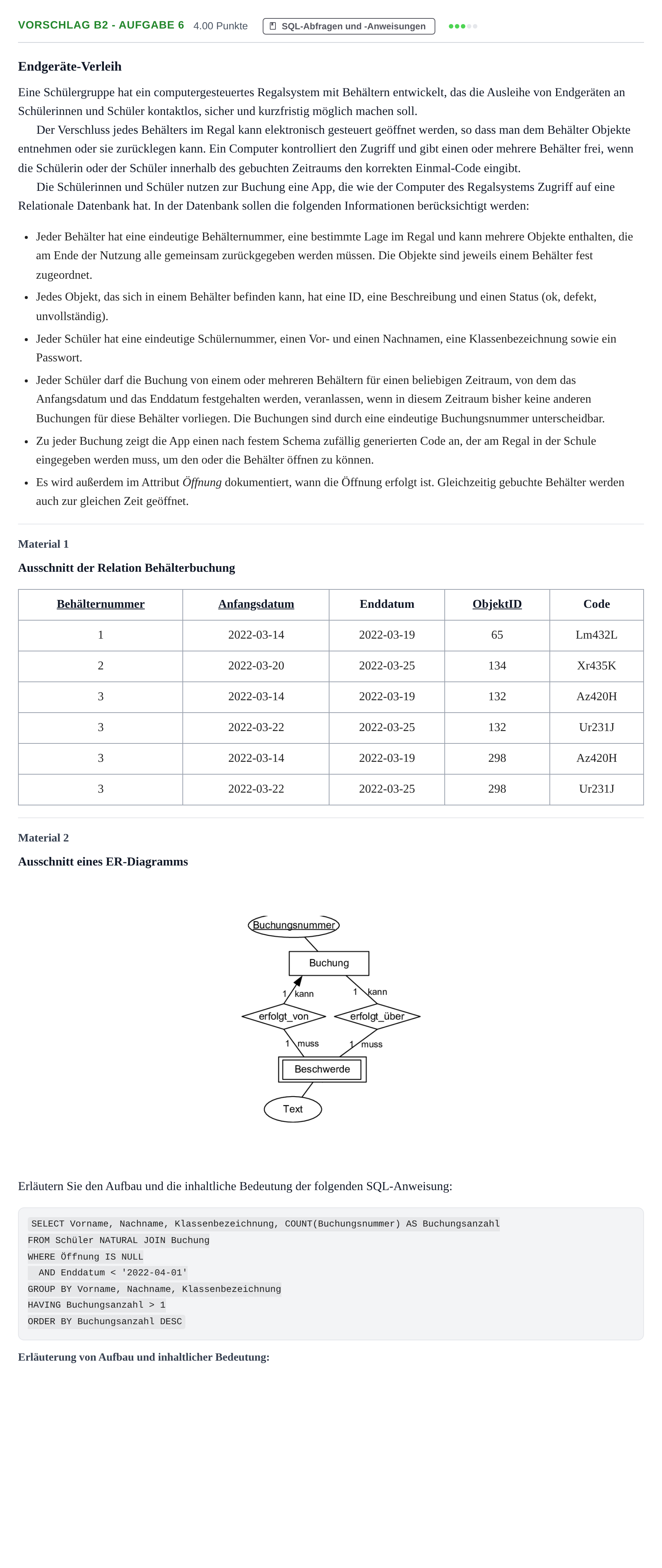 Aufgabenstellung: Aufgabe Vorschlag B2 - Aufgabe 6 · Abitur Hessen Informatik LK 2022