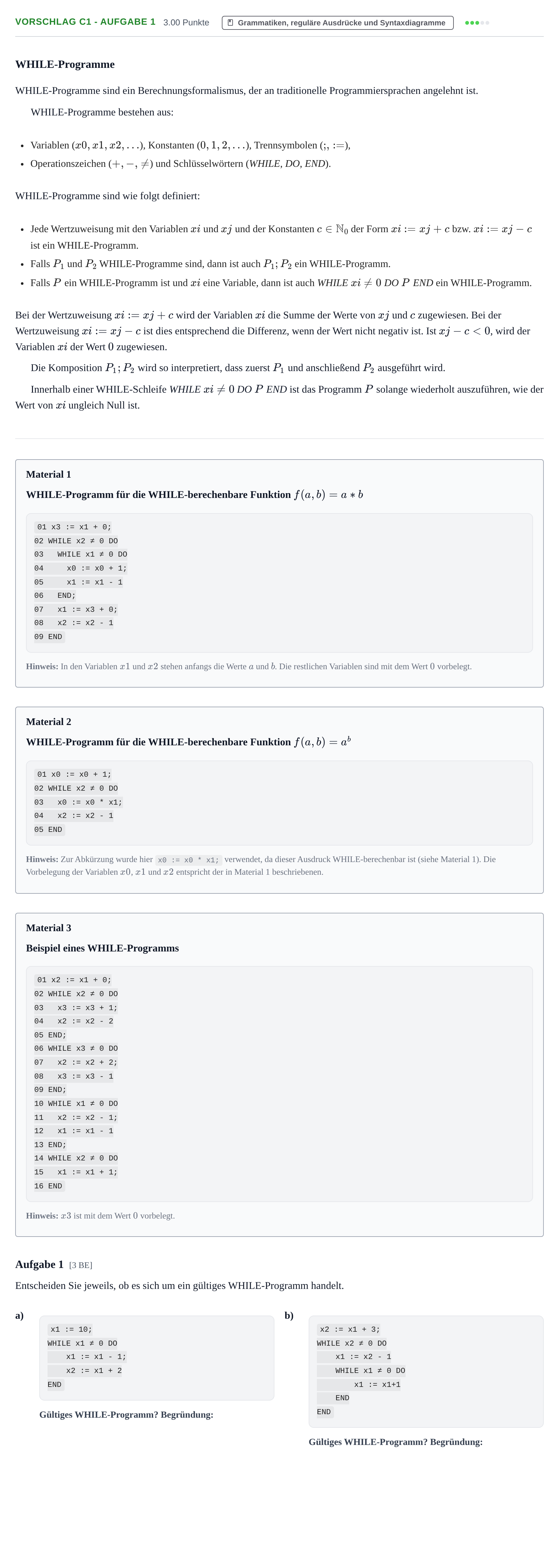 Aufgabenstellung: Aufgabe Vorschlag C1 - Aufgabe 1 · Abitur Hessen Informatik LK 2022