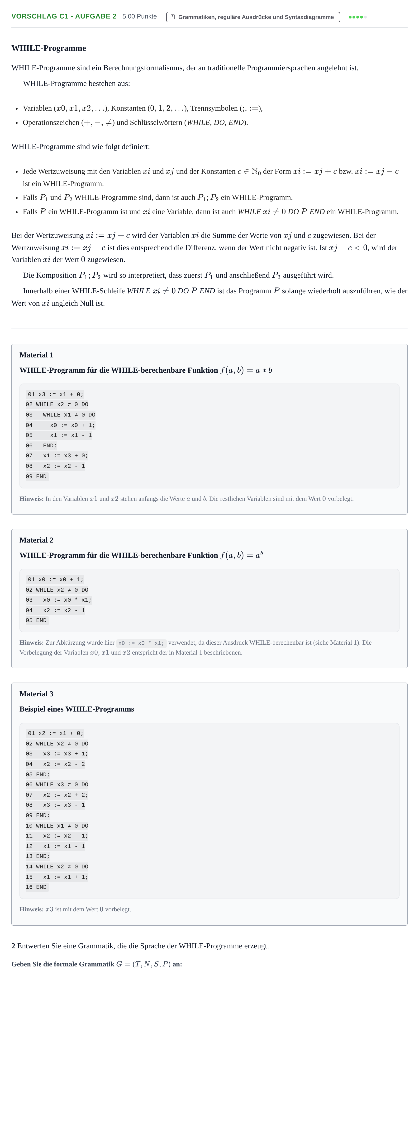 Aufgabenstellung: Aufgabe Vorschlag C1 - Aufgabe 2 · Abitur Hessen Informatik LK 2022