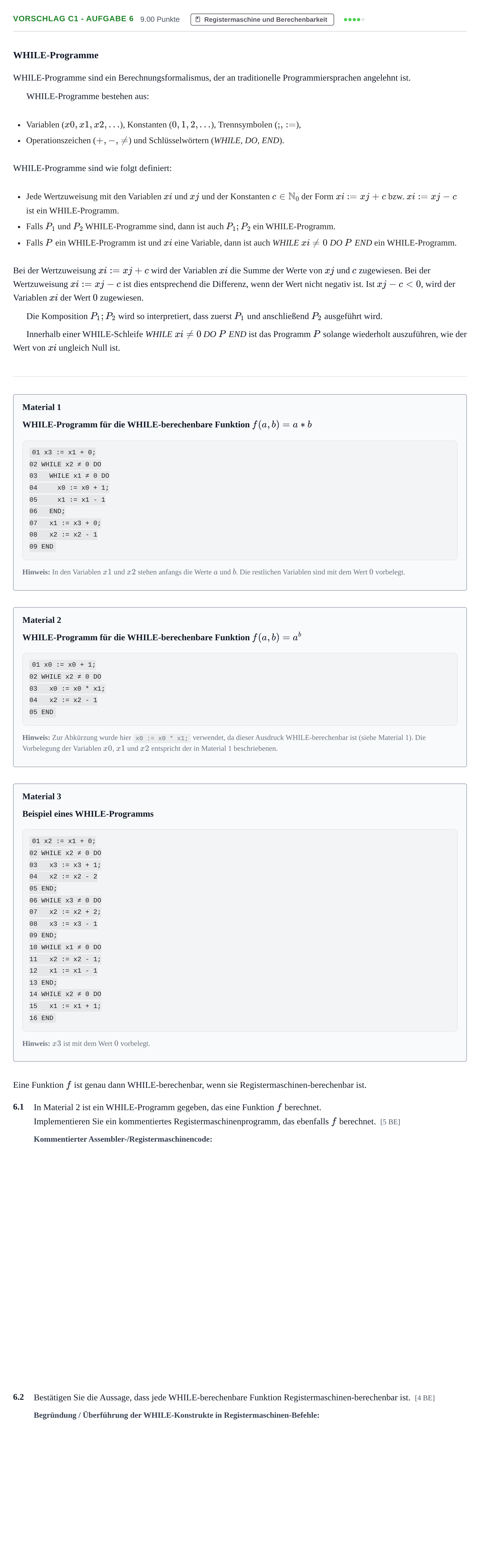 Aufgabenstellung: Aufgabe Vorschlag C1 - Aufgabe 6 · Abitur Hessen Informatik LK 2022