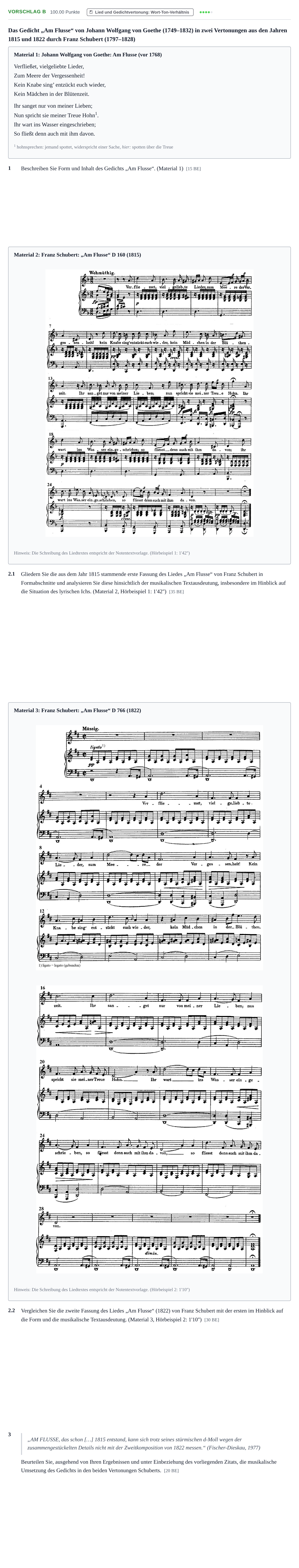 Aufgabenstellung: Aufgabe Vorschlag B · Abitur Hessen Musik GK 2022