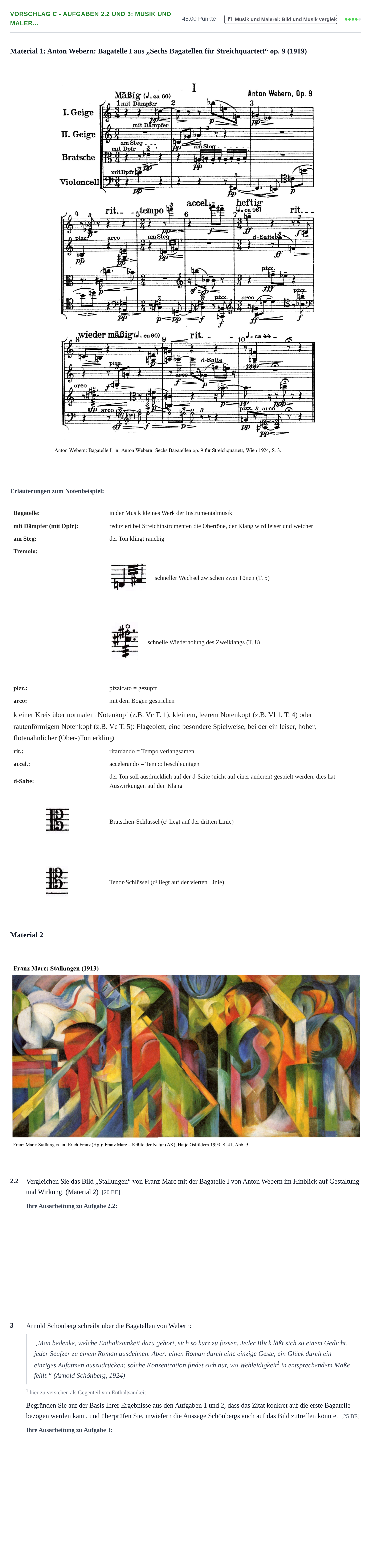 Aufgabenstellung: Aufgabe Vorschlag C - Aufgaben 2.2 und 3: Musik und Maler… · Abitur Hessen Musik GK 2022