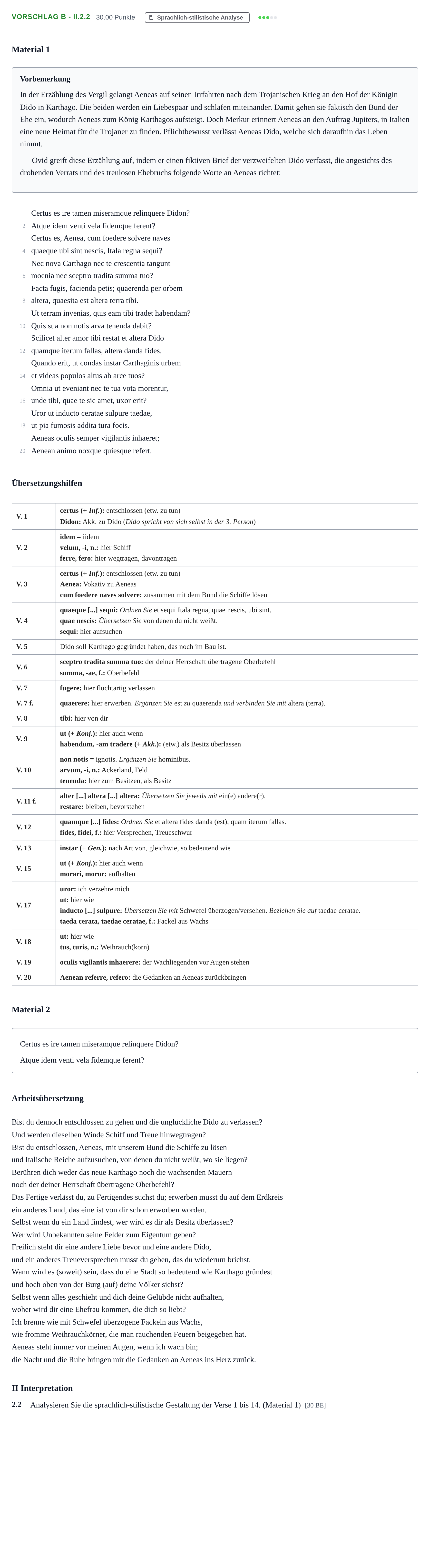 Aufgabenstellung: Aufgabe Vorschlag B - II.2.2 · Abitur Hessen Latein GK 2022