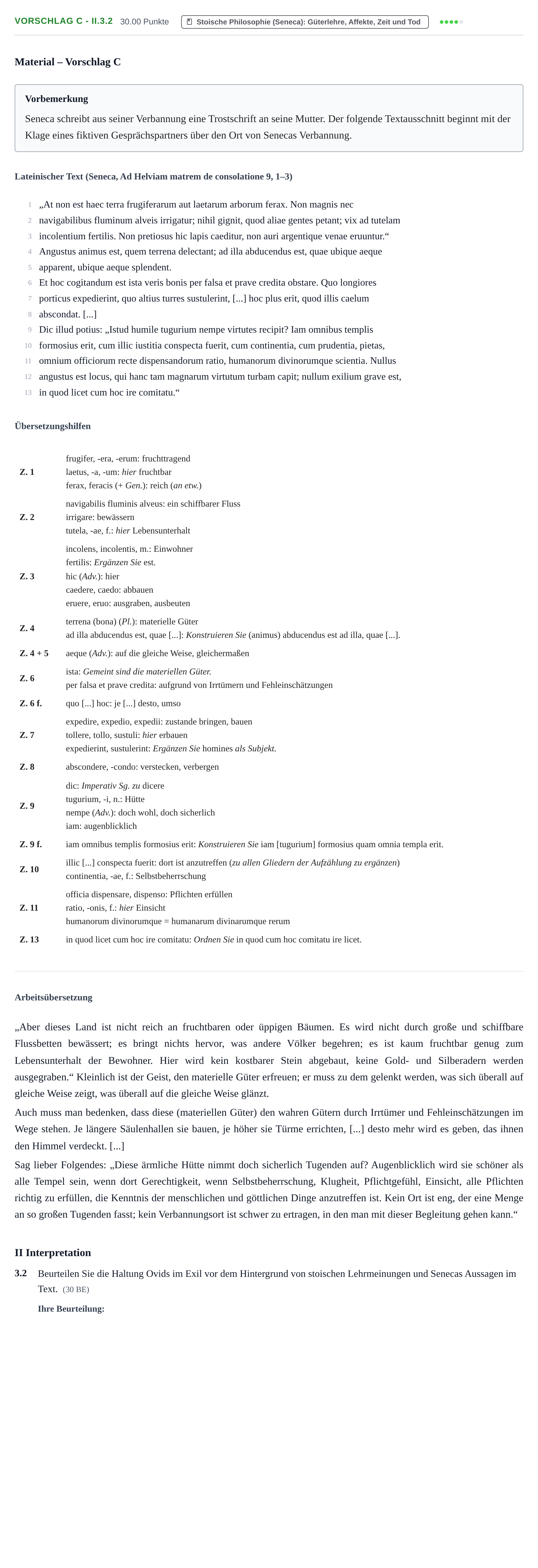 Aufgabenstellung: Aufgabe Vorschlag C - II.3.2 · Abitur Hessen Latein GK 2022
