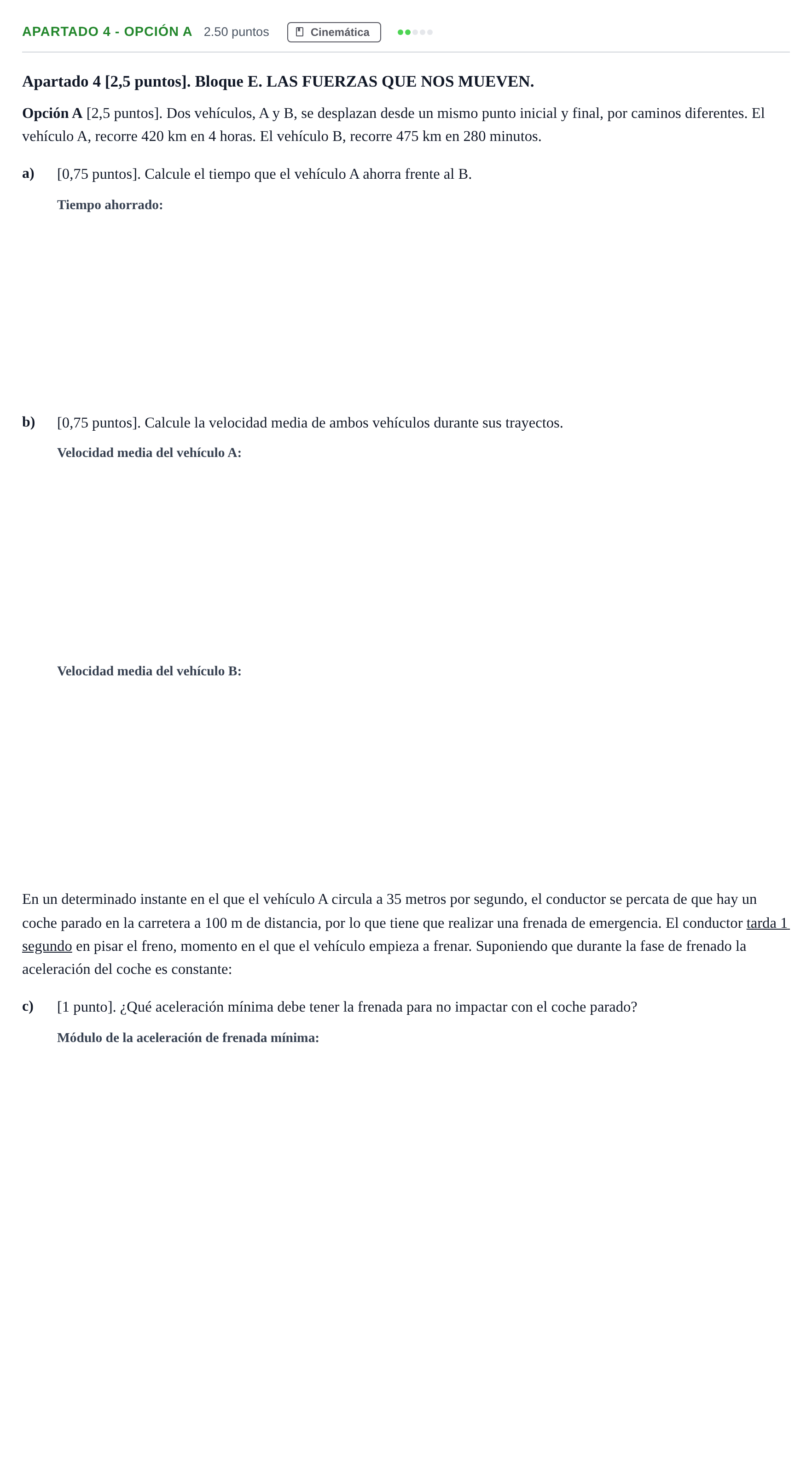 Enunciado: Apartado 4 - Opción A · Ciencias Generales PAU Cantabria Extraordinaria 2026