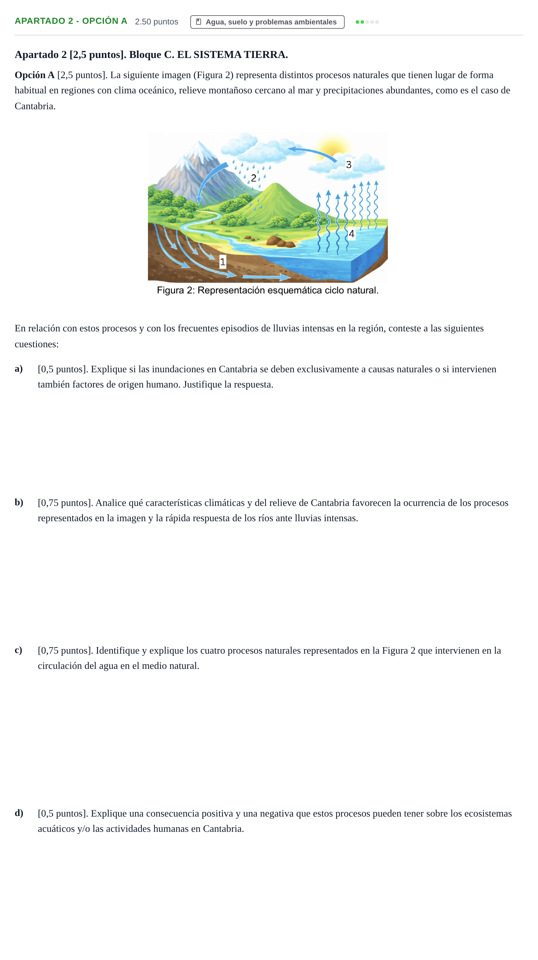 Enunciado: Apartado 2 - Opción A · Ciencias Generales PAU Cantabria Ordinaria 2026