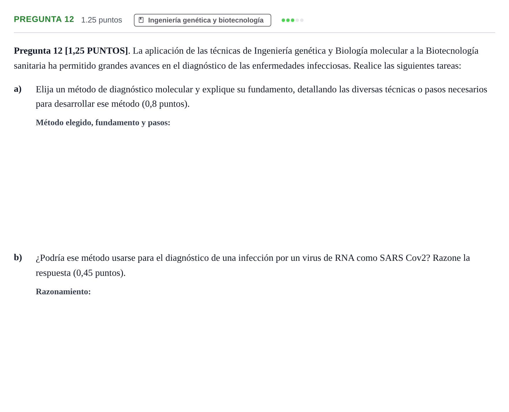 Enunciado: Pregunta 12 · Biología PAU Cantabria Extraordinaria 2026