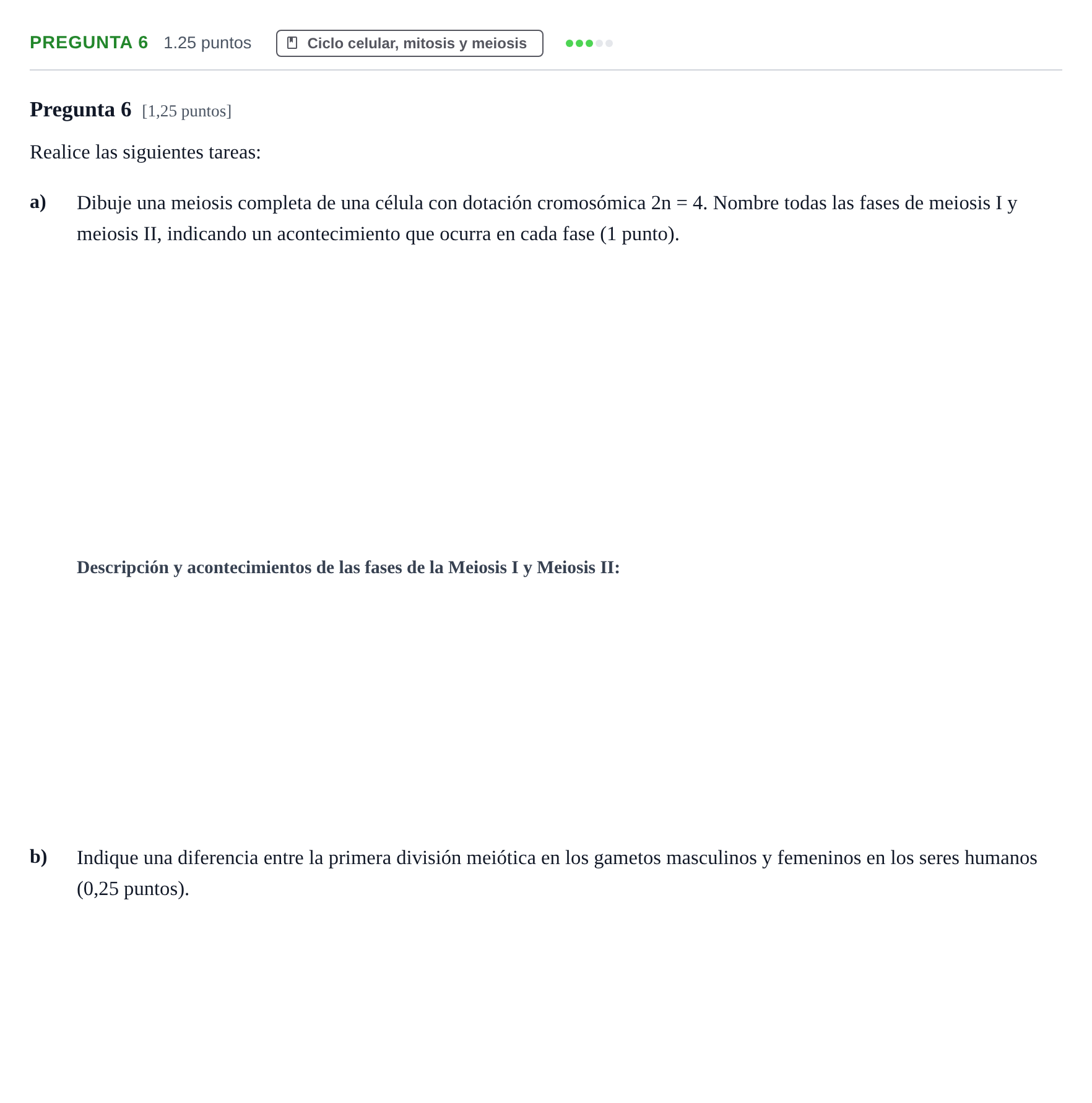 Enunciado: Pregunta 6 · Biología PAU Cantabria Extraordinaria 2026