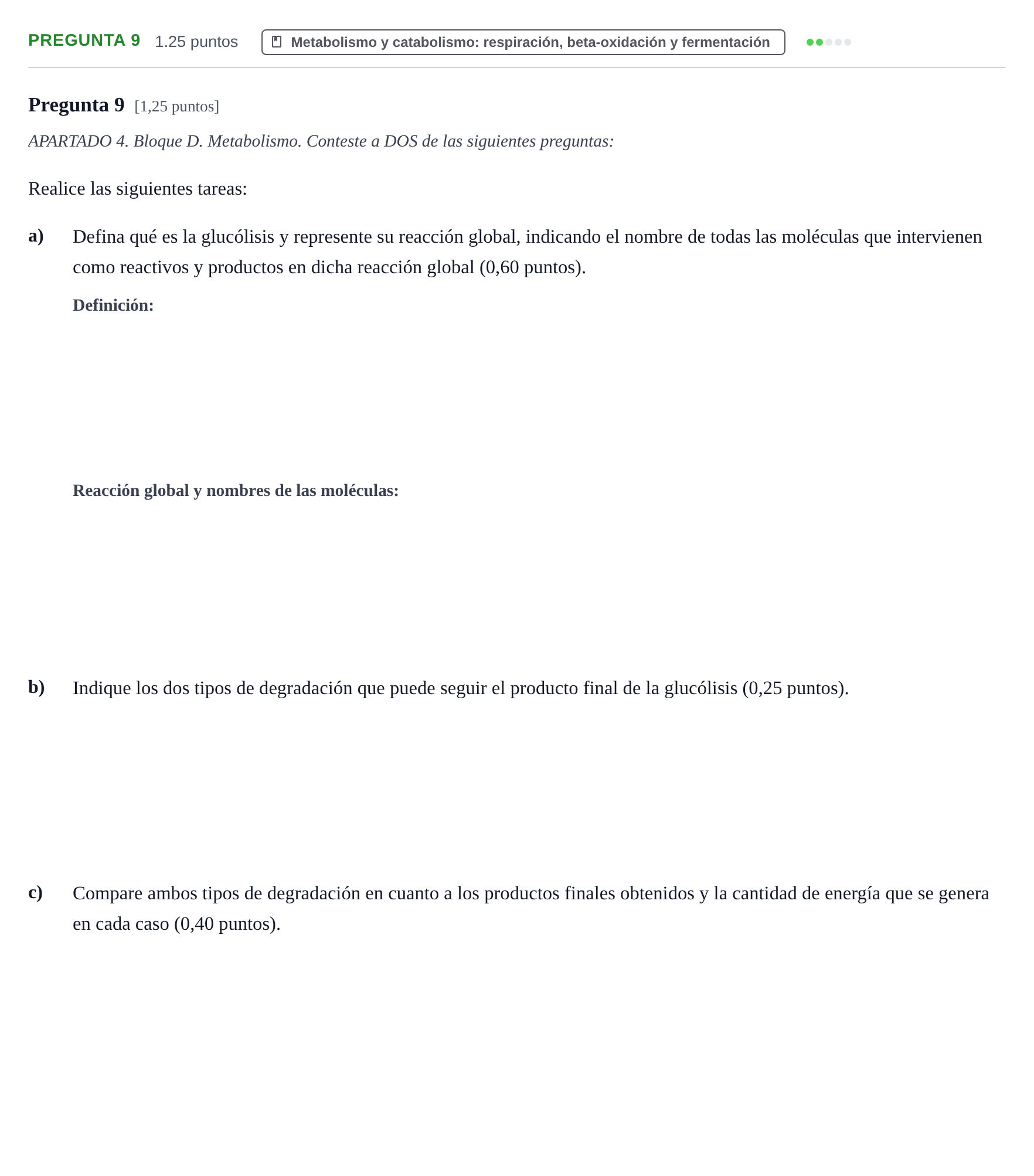 Enunciado: Pregunta 9 · Biología PAU Cantabria Extraordinaria 2026