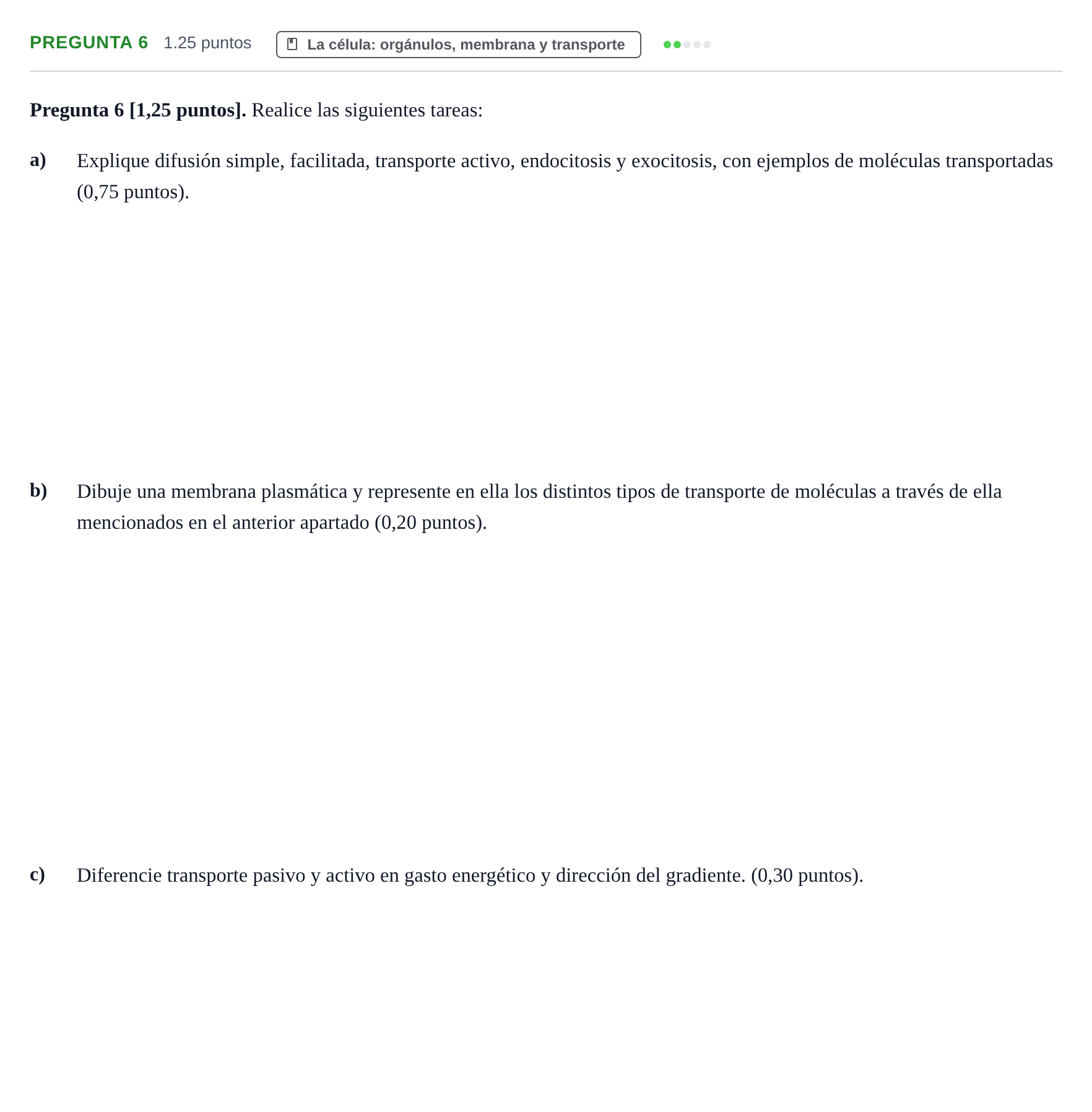 Enunciado: Pregunta 6 · Biología PAU Cantabria Ordinaria 2026