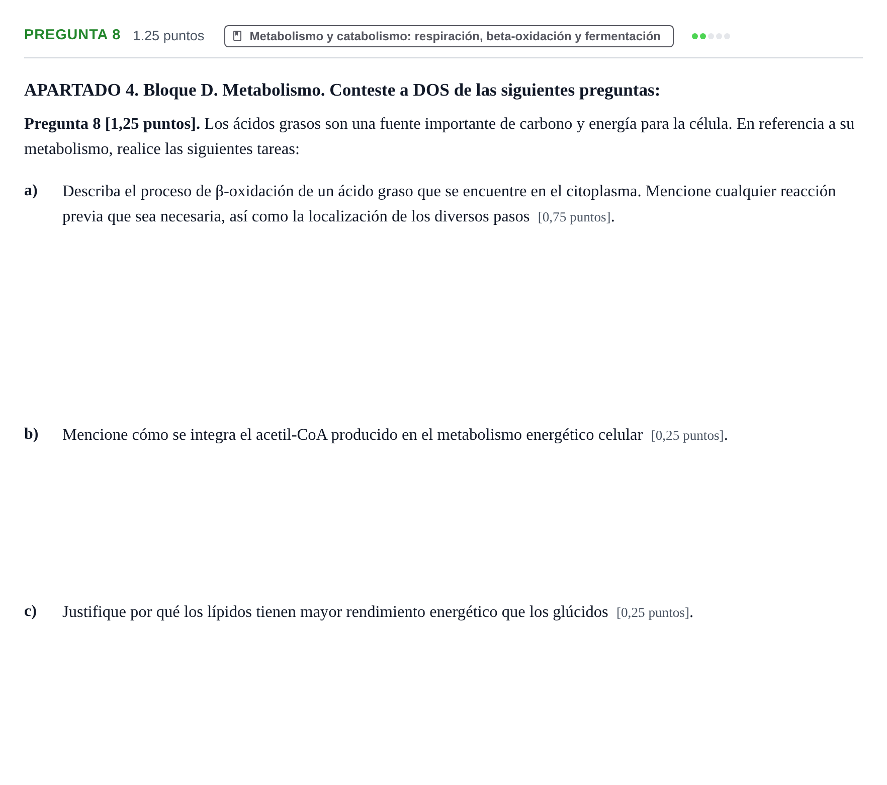 Enunciado: Pregunta 8 · Biología PAU Cantabria Ordinaria 2026