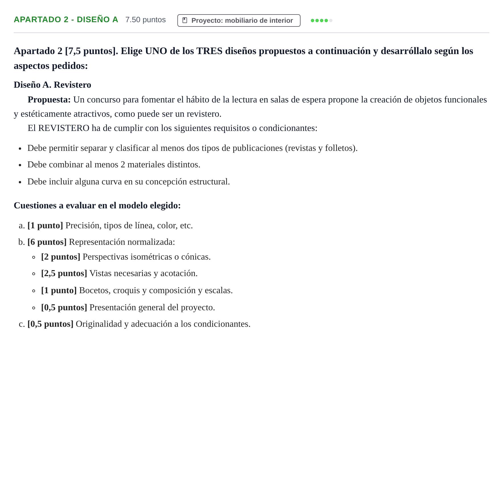 Enunciado: Apartado 2 - Diseño A · Diseño PAU Cantabria Extraordinaria 2026