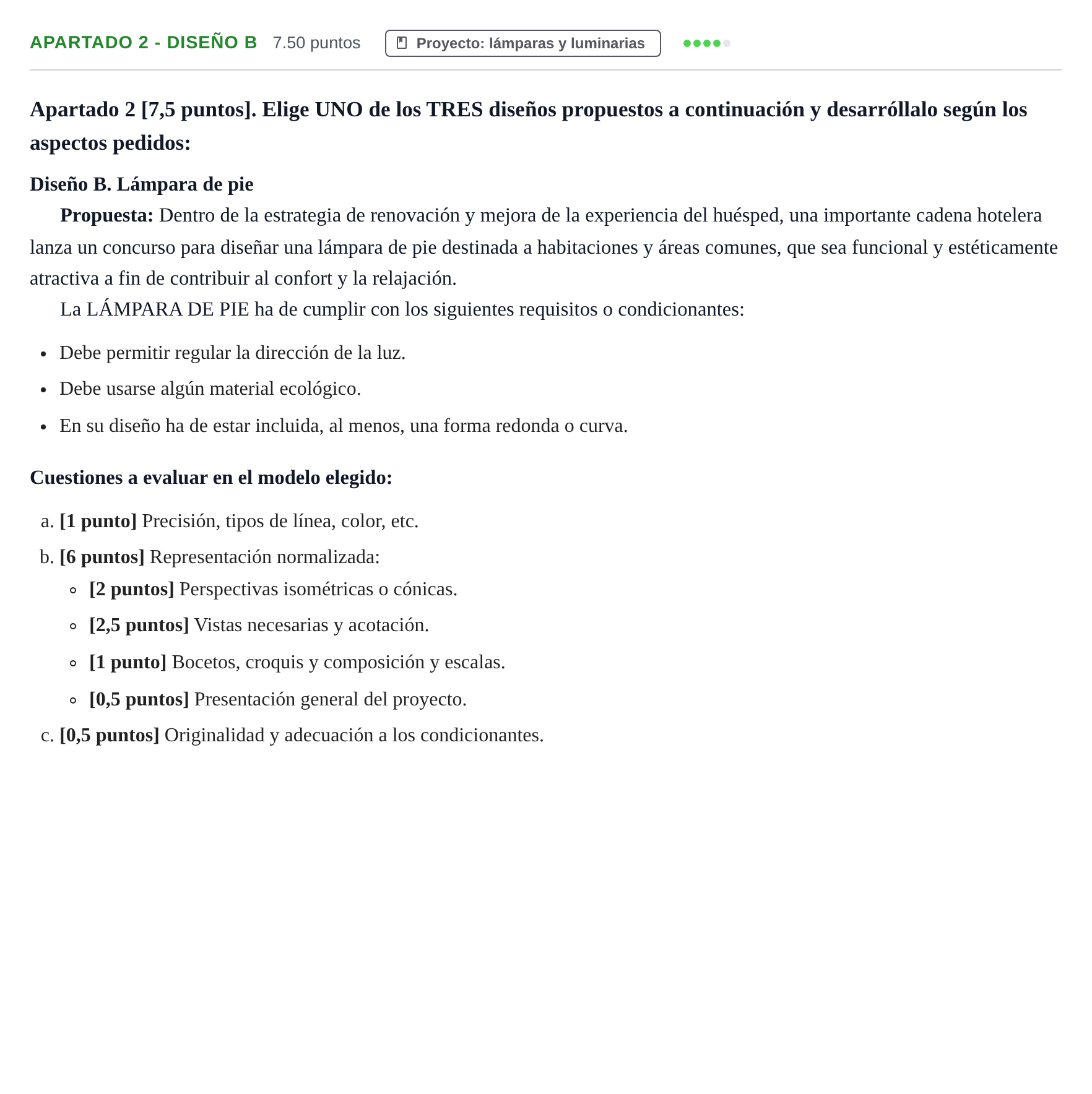 Enunciado: Apartado 2 - Diseño B · Diseño PAU Cantabria Extraordinaria 2026