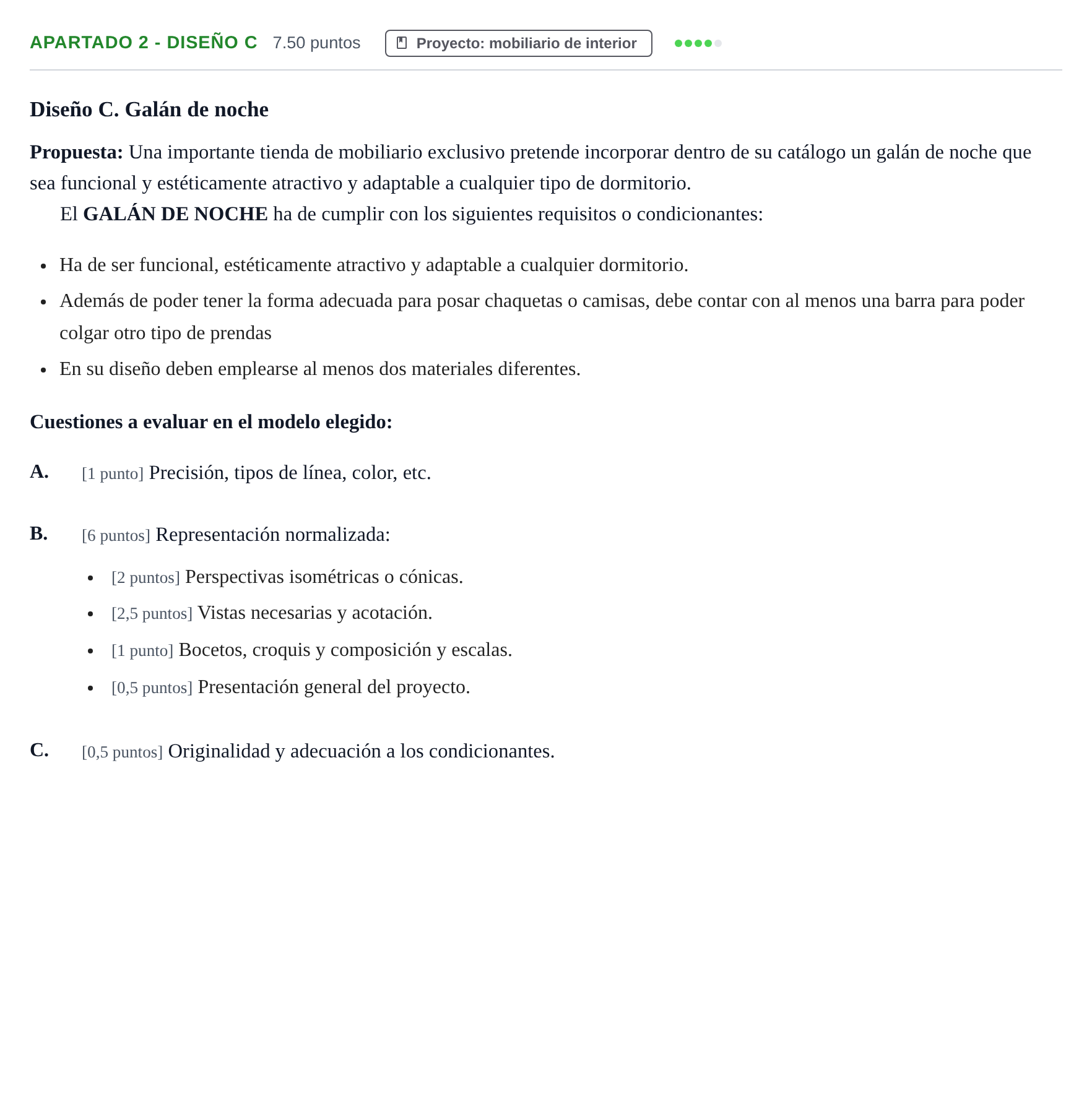 Enunciado: Apartado 2 - Diseño C · Diseño PAU Cantabria Extraordinaria 2026