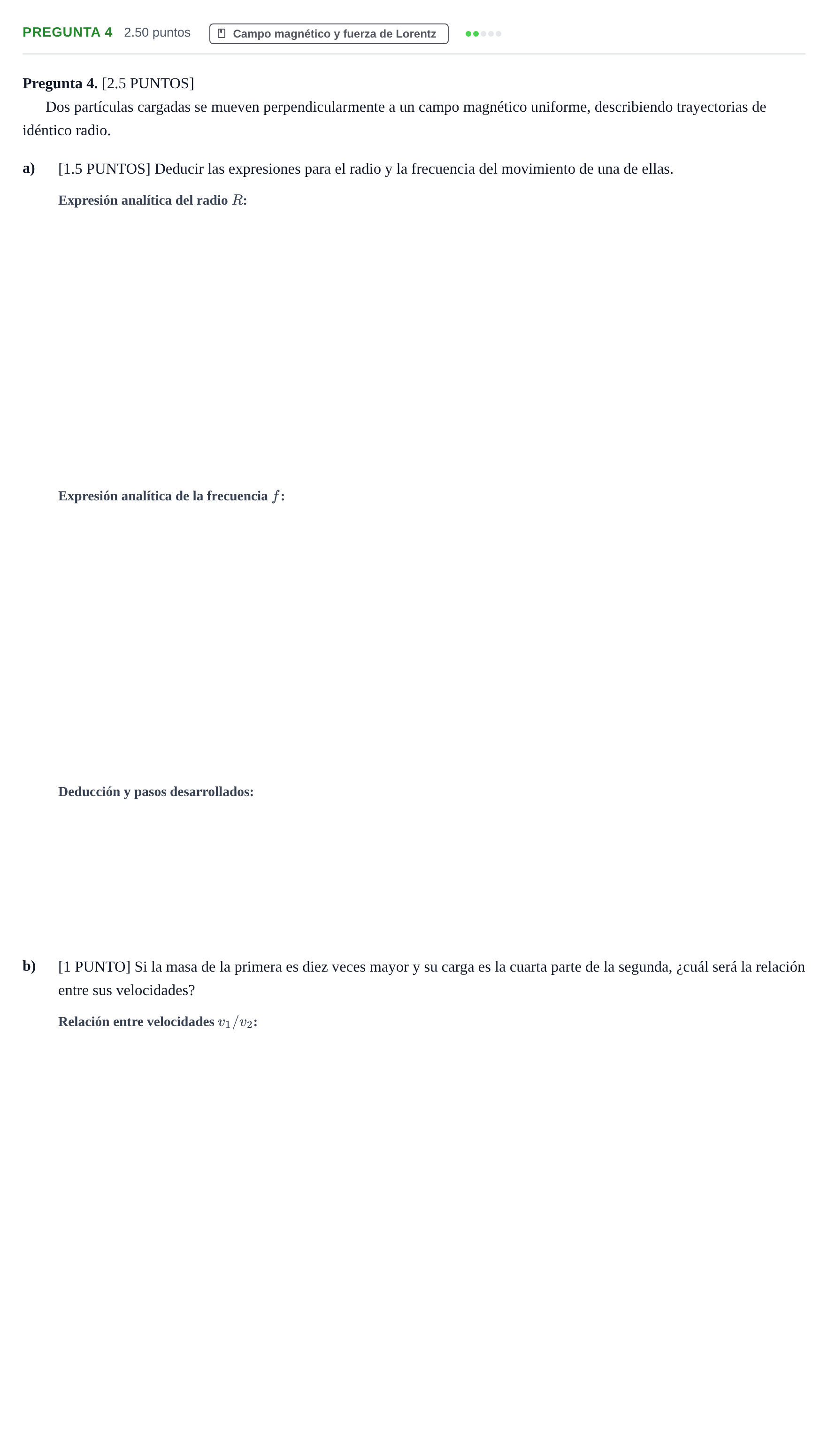 Enunciado: Pregunta 4 · Física PAU Cantabria Extraordinaria 2026
