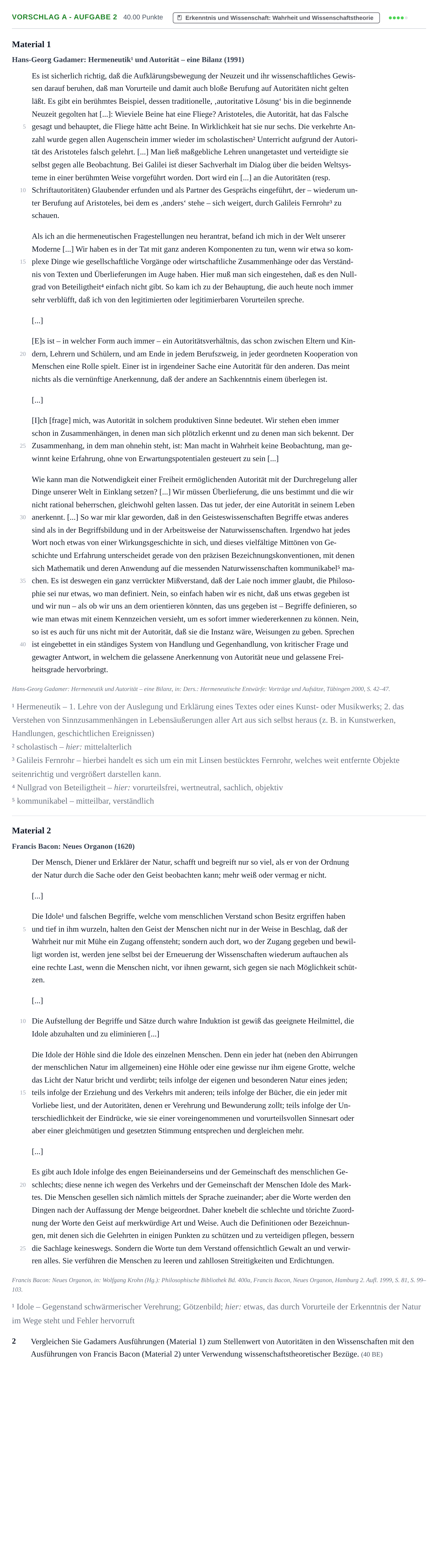 Aufgabenstellung: Aufgabe Vorschlag A - Aufgabe 2 · Abitur Hessen Philosophie GK 2022