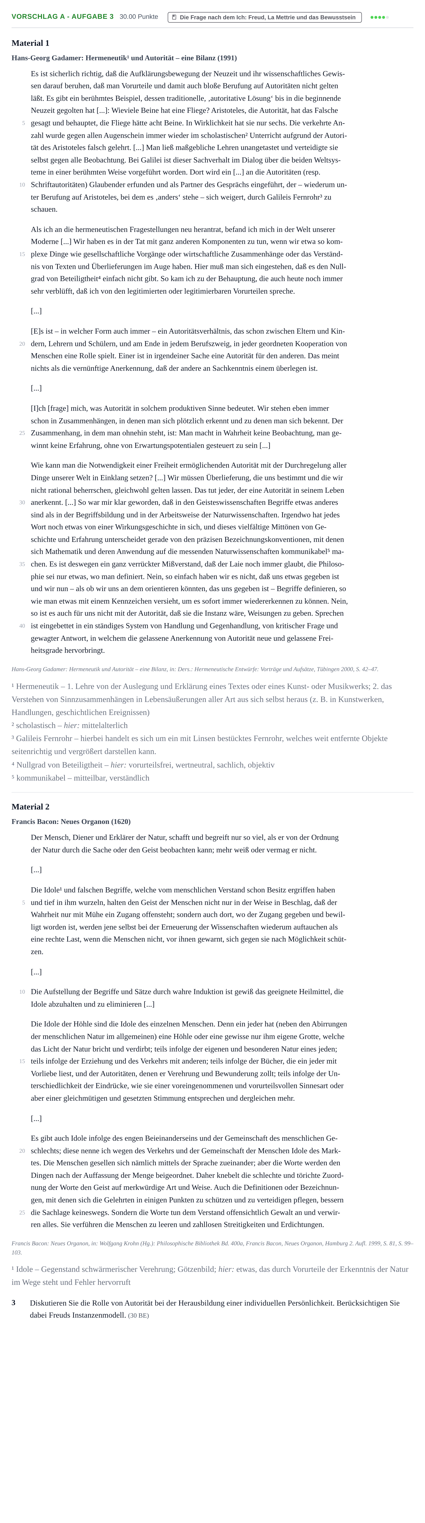 Aufgabenstellung: Aufgabe Vorschlag A - Aufgabe 3 · Abitur Hessen Philosophie GK 2022