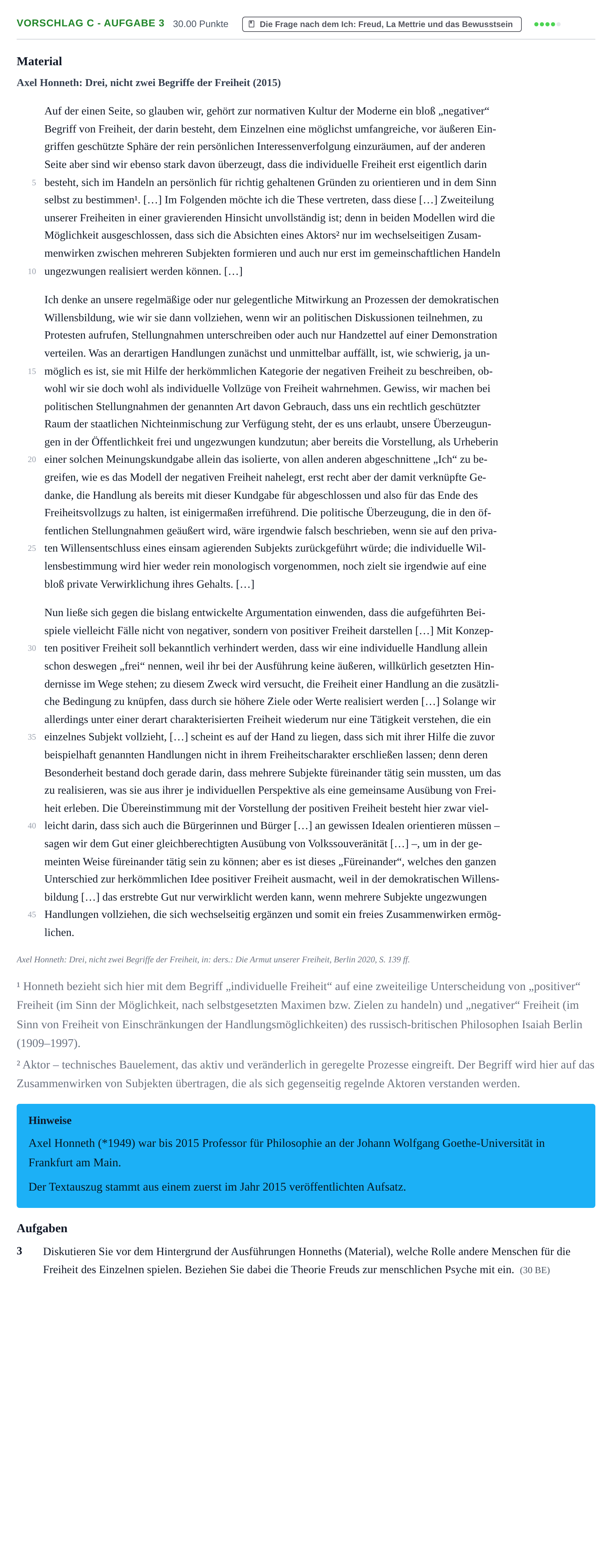 Aufgabenstellung: Aufgabe Vorschlag C - Aufgabe 3 · Abitur Hessen Philosophie GK 2022