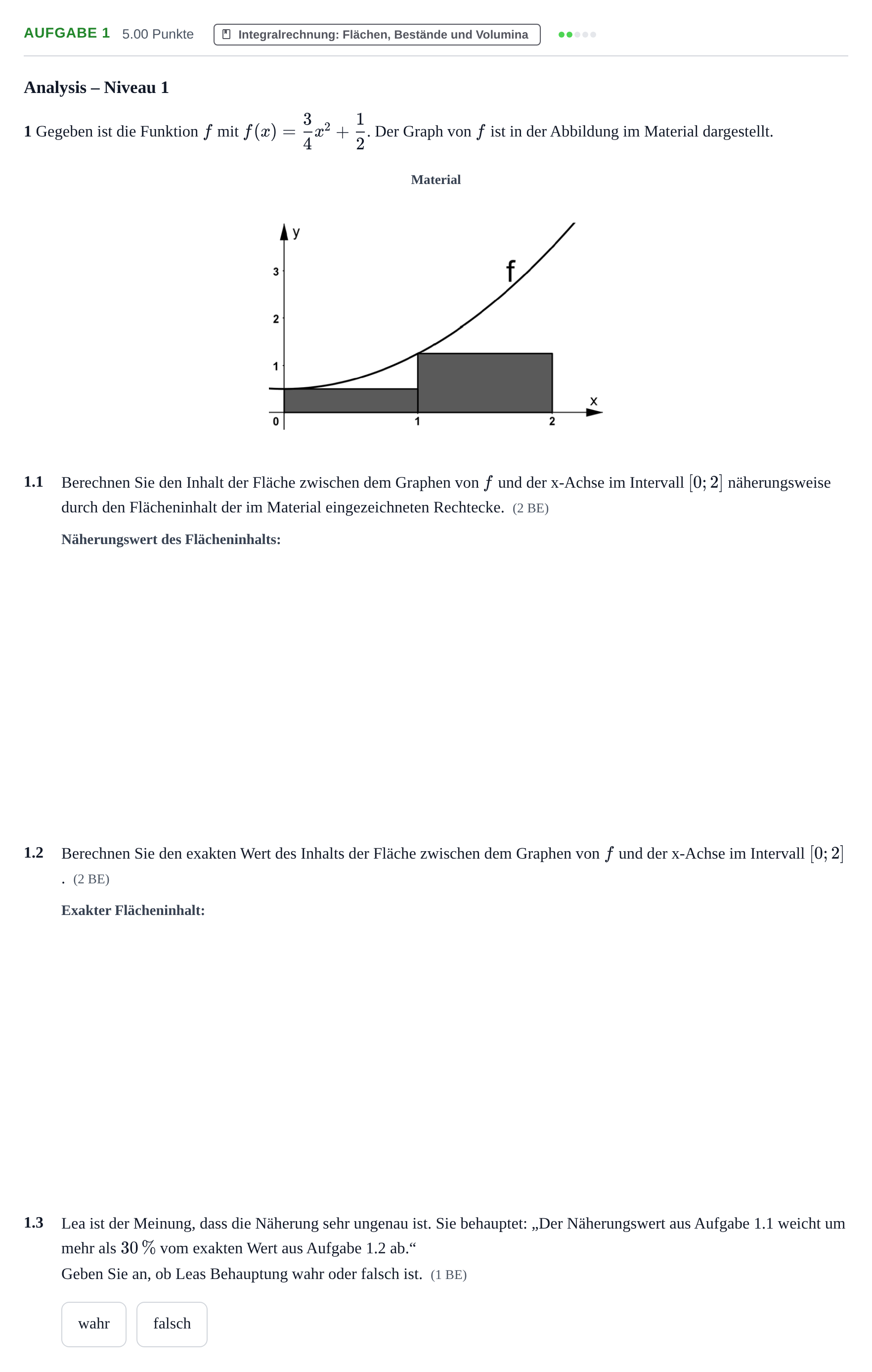 Aufgabenstellung: Aufgabe 1 · Abitur Hessen Mathematik GK · CAS 2022