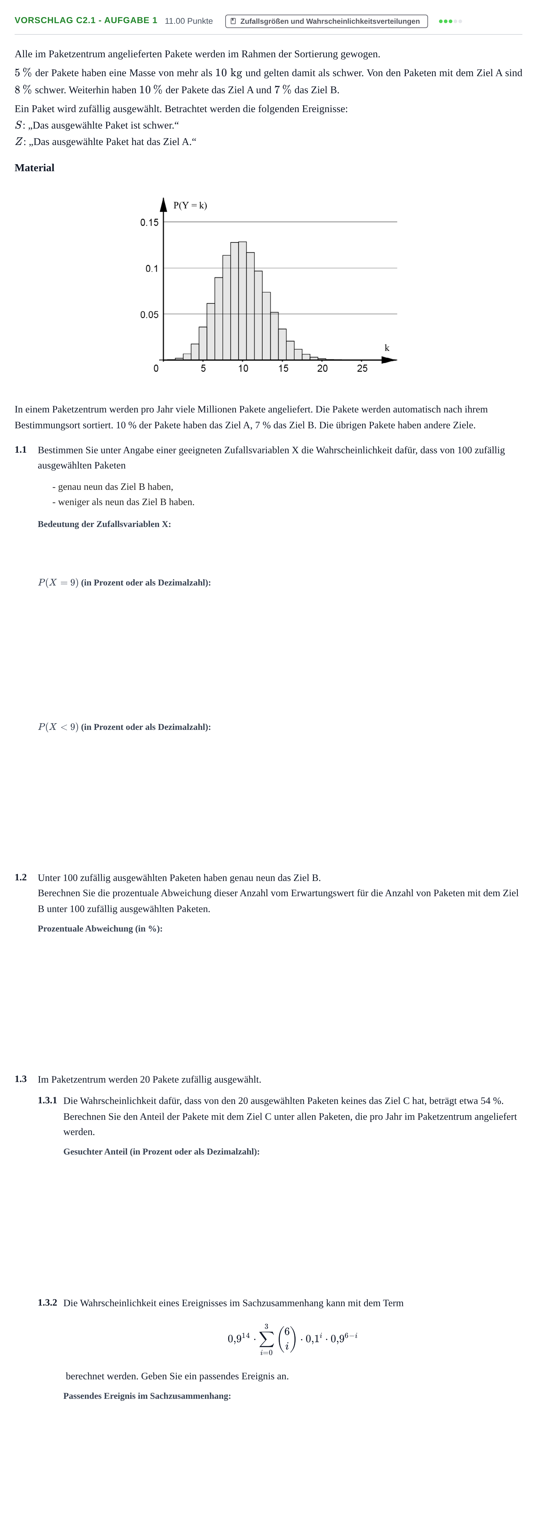 Aufgabenstellung: Aufgabe Vorschlag C2.1 - Aufgabe 1 · Abitur Hessen Mathematik GK · CAS 2022
