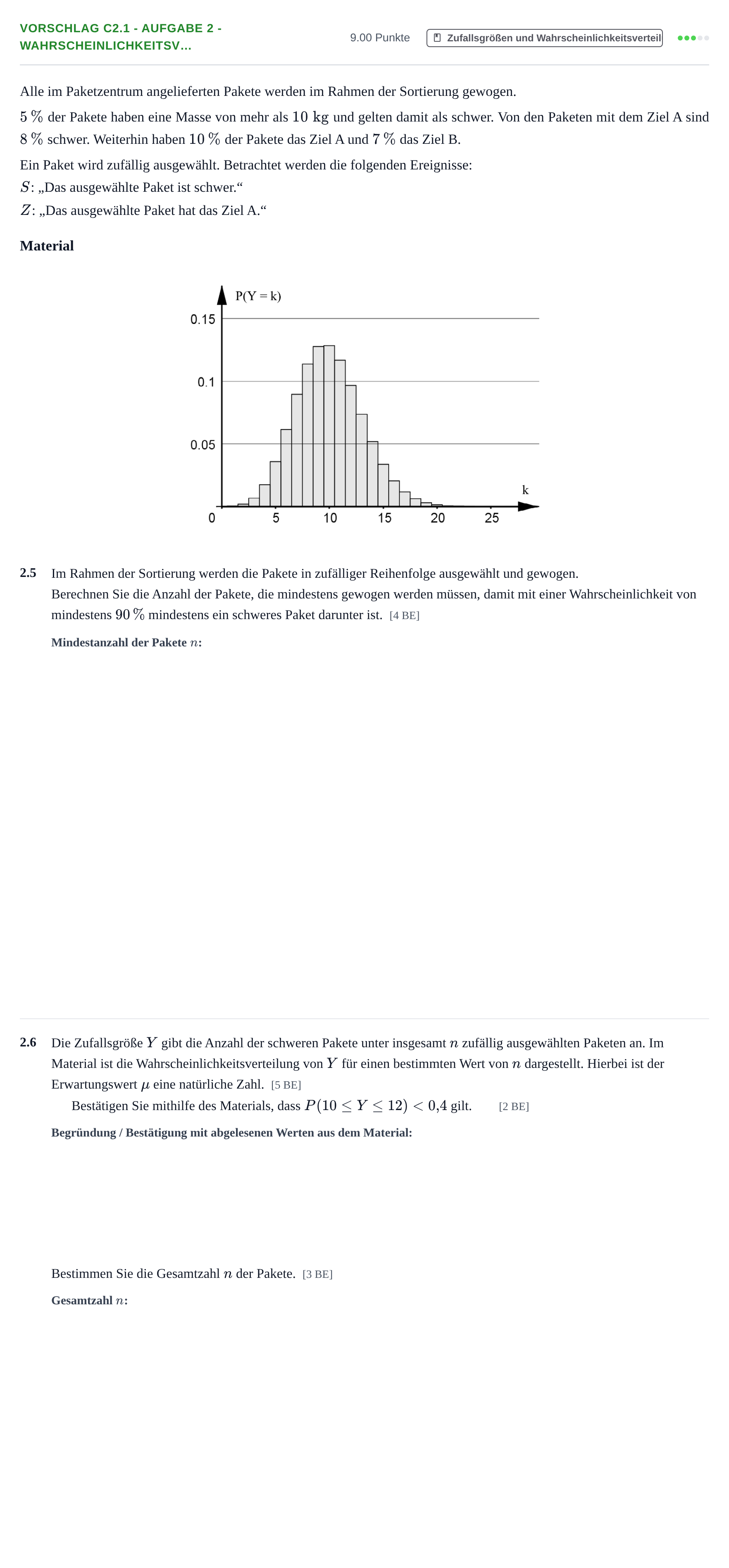 Aufgabenstellung: Aufgabe Vorschlag C2.1 - Aufgabe 2 - Wahrscheinlichkeitsv… · Abitur Hessen Mathematik GK · CAS 2022