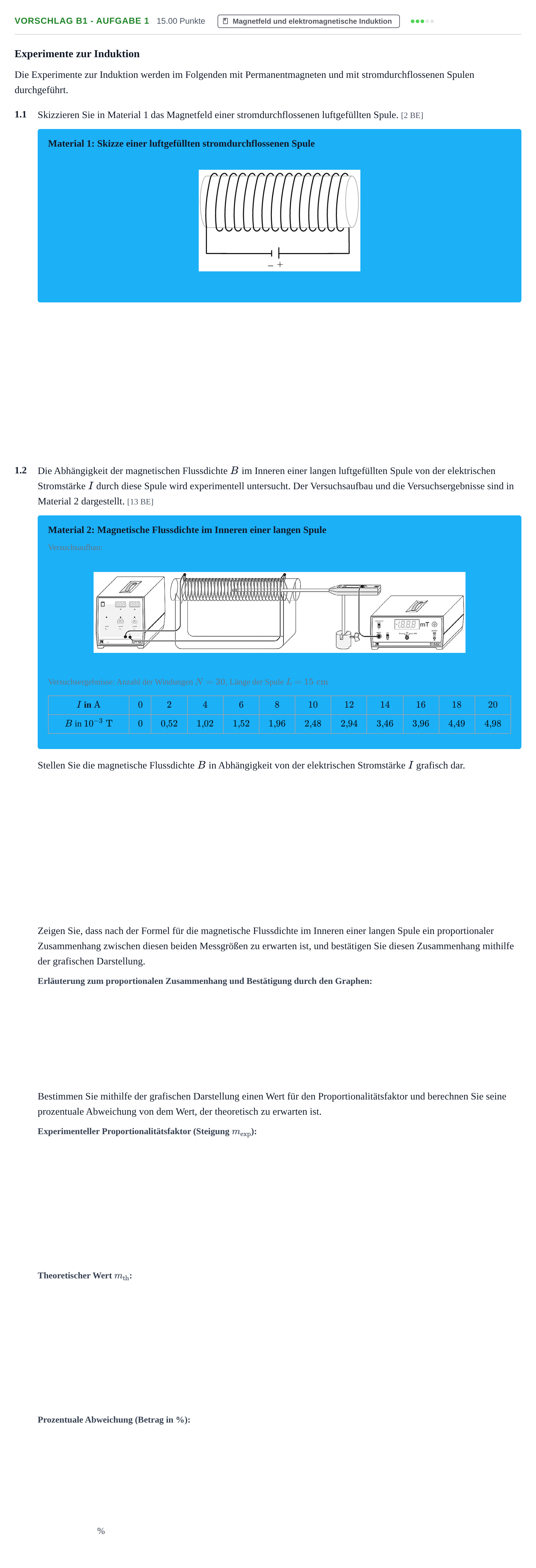 Aufgabenstellung: Aufgabe Vorschlag B1 - Aufgabe 1 · Abitur Hessen Physik GK 2022