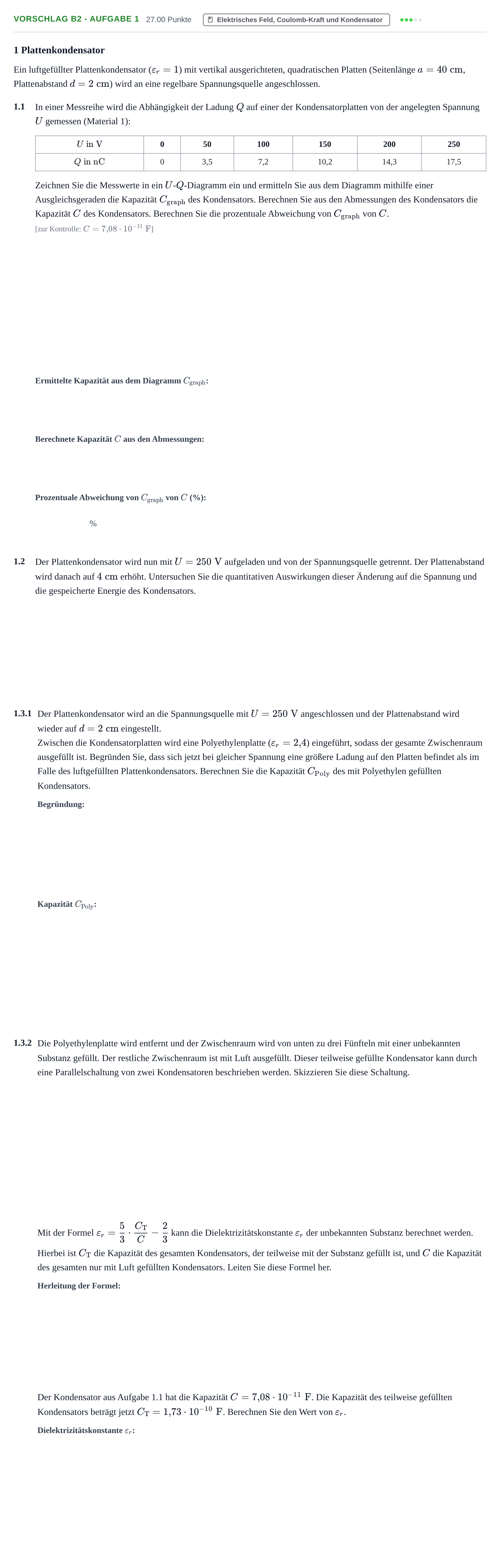 Aufgabenstellung: Aufgabe Vorschlag B2 - Aufgabe 1 · Abitur Hessen Physik GK 2022