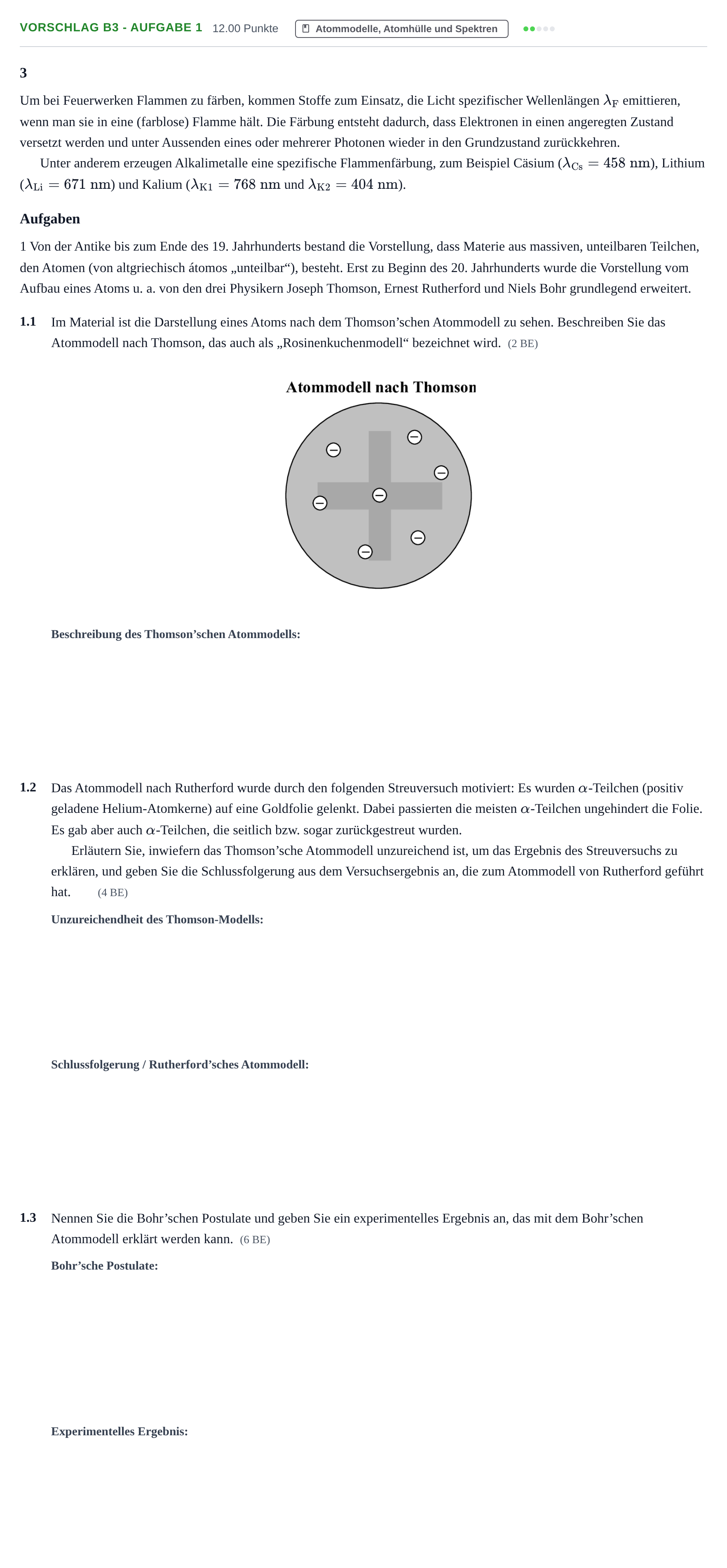Aufgabenstellung: Aufgabe Vorschlag B3 - Aufgabe 1 · Abitur Hessen Physik GK 2022