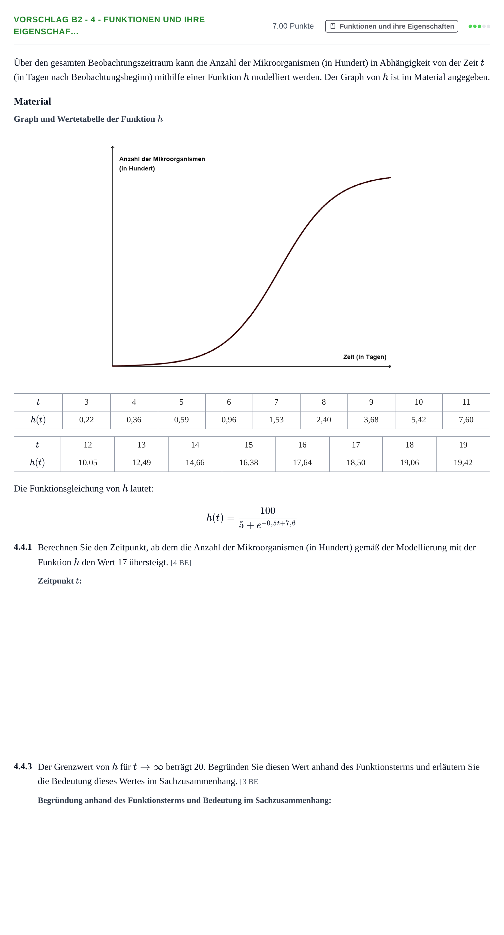 Aufgabenstellung: Aufgabe Vorschlag B2 - 4 - Funktionen und ihre Eigenschaf… · Abitur Hessen Mathematik GK · WTR 2022