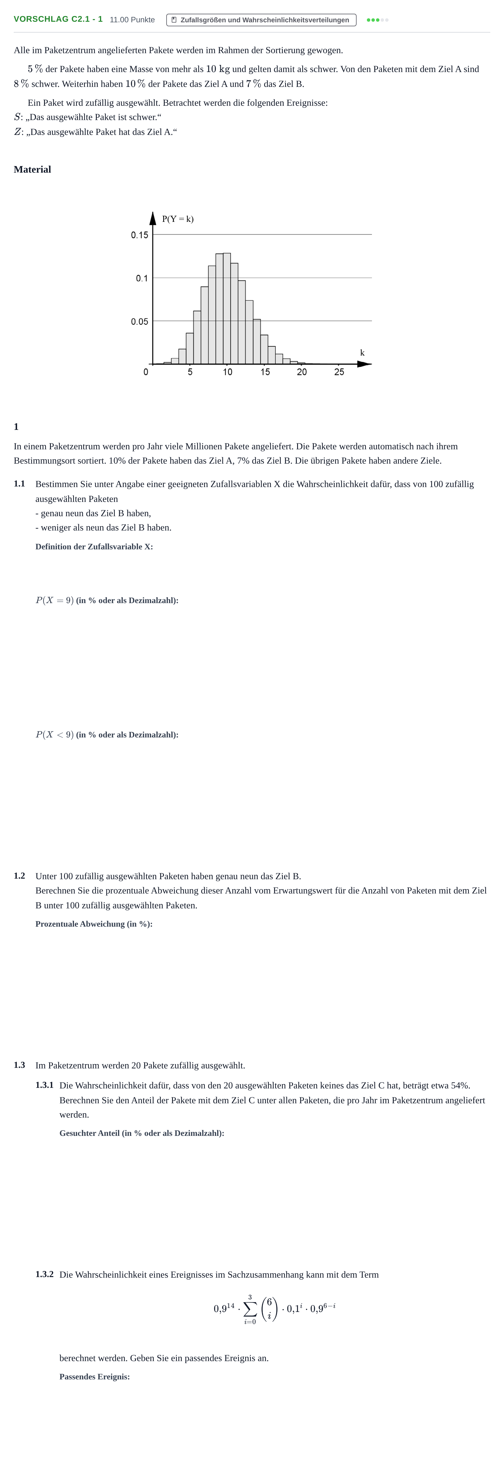 Aufgabenstellung: Aufgabe Vorschlag C2.1 - 1 · Abitur Hessen Mathematik GK · WTR 2022