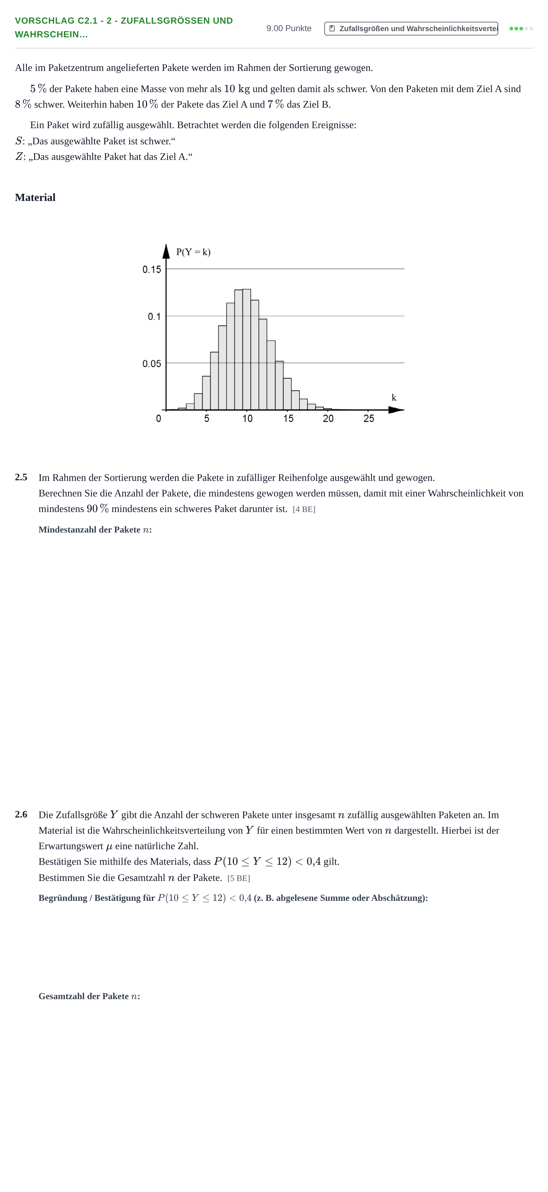 Aufgabenstellung: Aufgabe Vorschlag C2.1 - 2 - Zufallsgrößen und Wahrschein… · Abitur Hessen Mathematik GK · WTR 2022