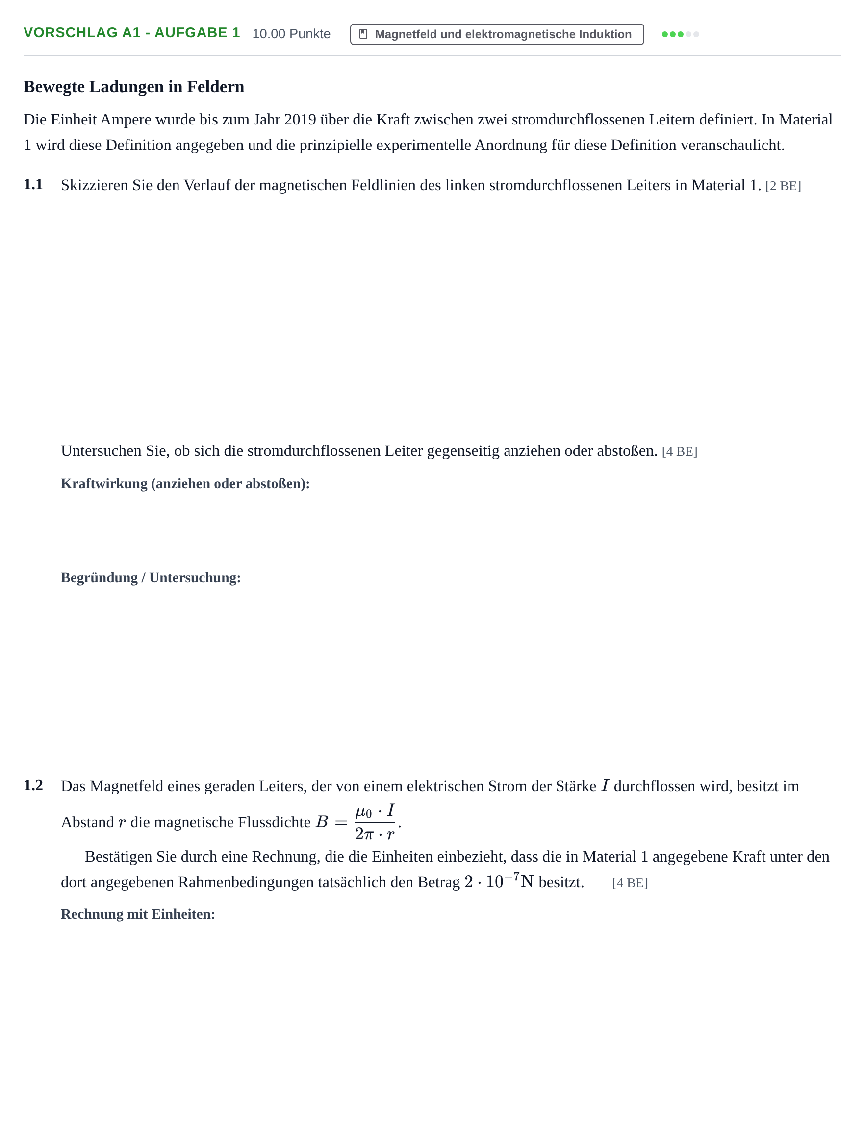 Aufgabenstellung: Aufgabe Vorschlag A1 - Aufgabe 1 · Abitur Hessen Physik LK 2022