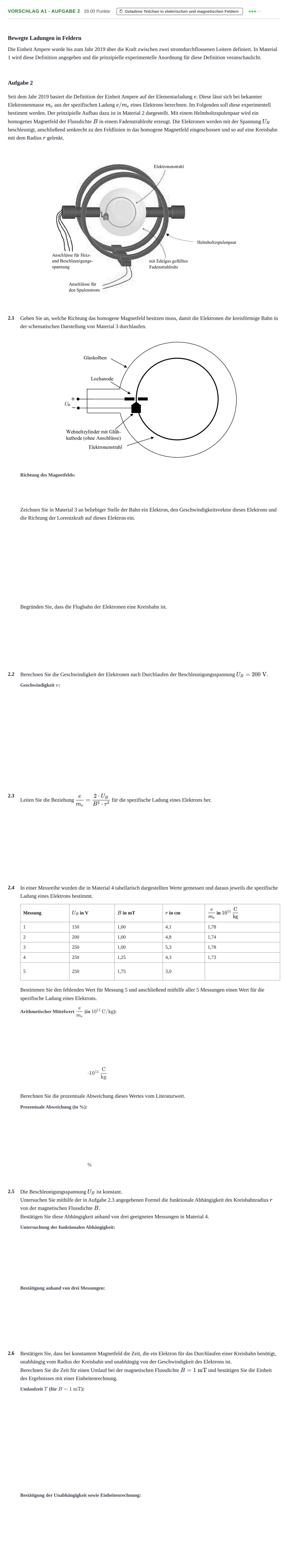 Aufgabenstellung: Aufgabe Vorschlag A1 - Aufgabe 2 · Abitur Hessen Physik LK 2022