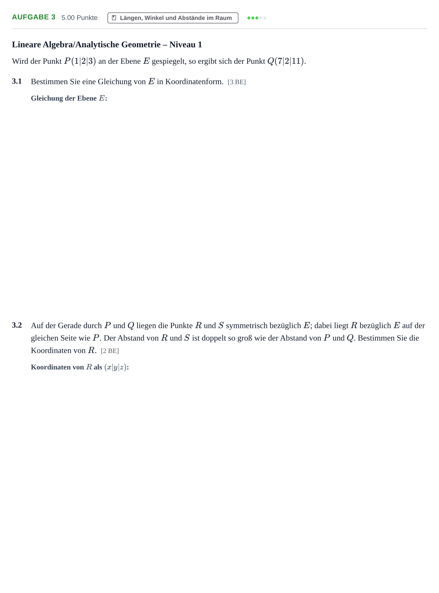 Aufgabenstellung: Aufgabe 3 · Abitur Hessen Mathematik LK · CAS 2022