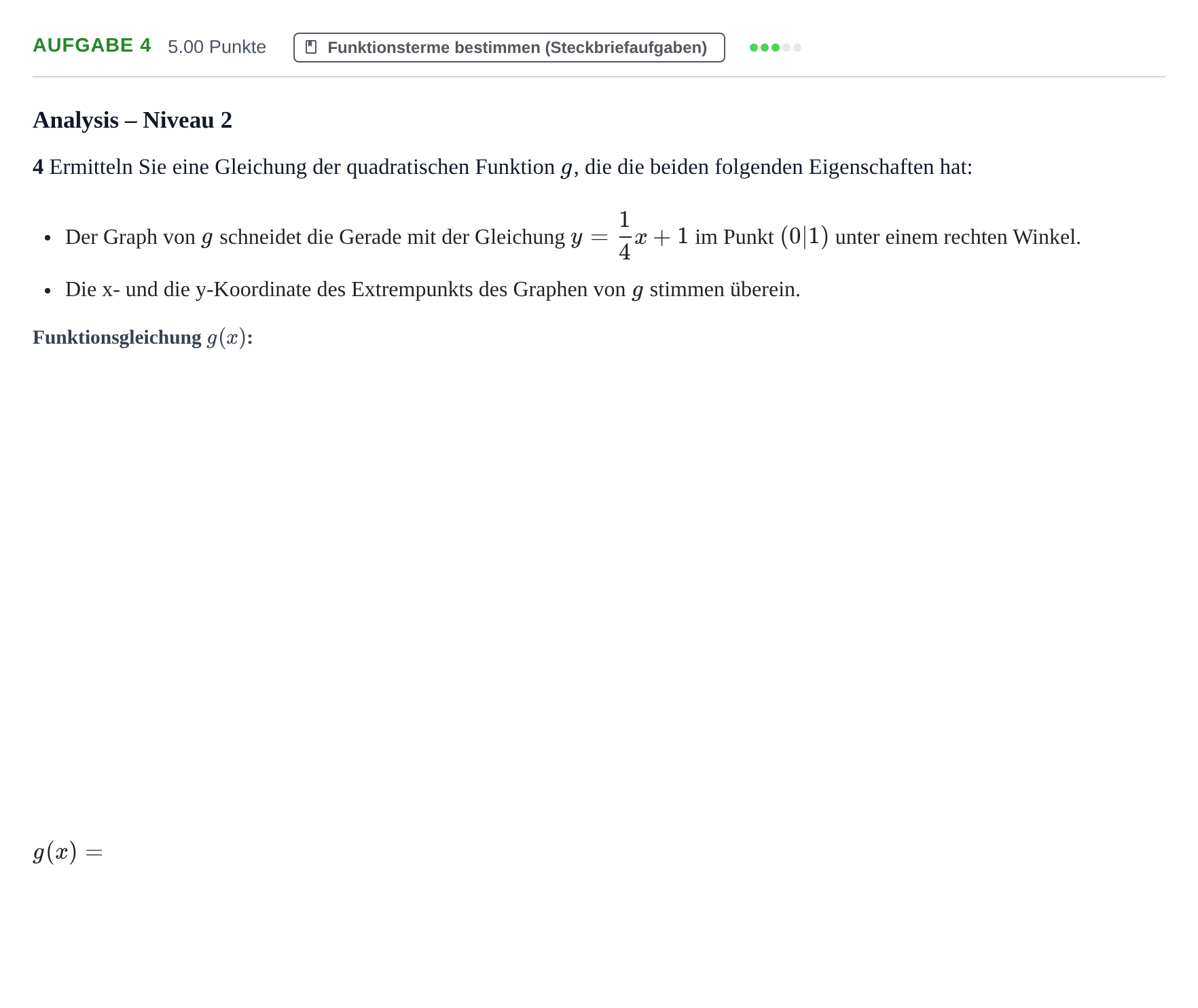 Aufgabenstellung: Aufgabe 4 · Abitur Hessen Mathematik LK · CAS 2022