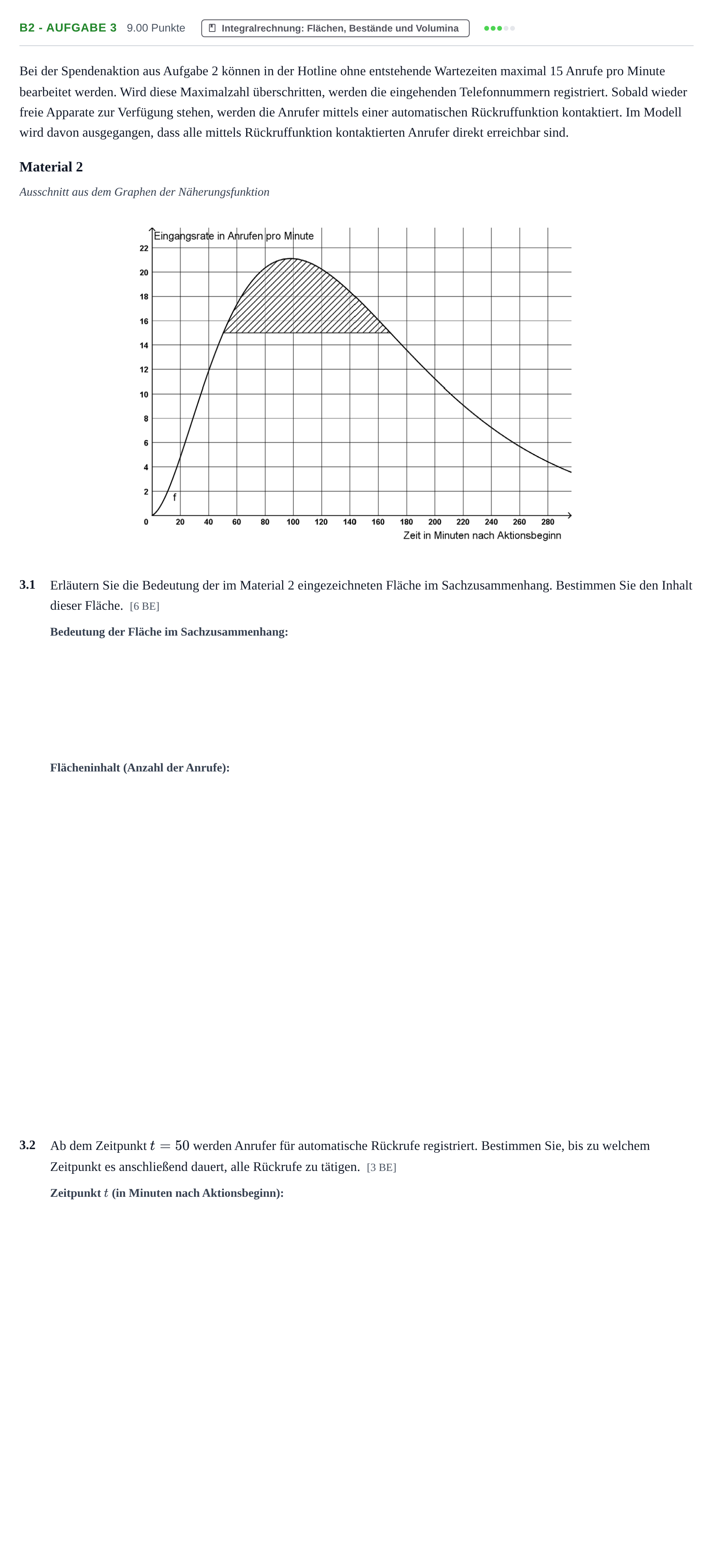 Aufgabenstellung: Aufgabe B2 - Aufgabe 3 · Abitur Hessen Mathematik LK · CAS 2022