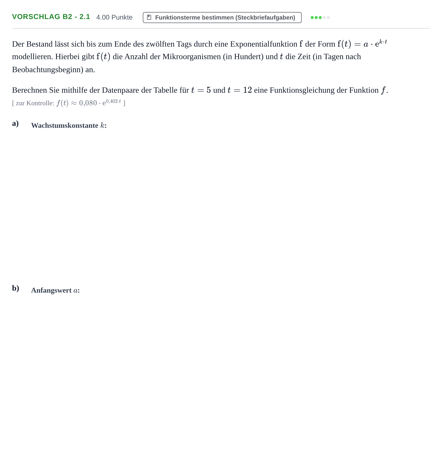 Aufgabenstellung: Aufgabe Vorschlag B2 - 2.1 · Abitur Hessen Mathematik LK · Schulen für Erwachsene 2022
