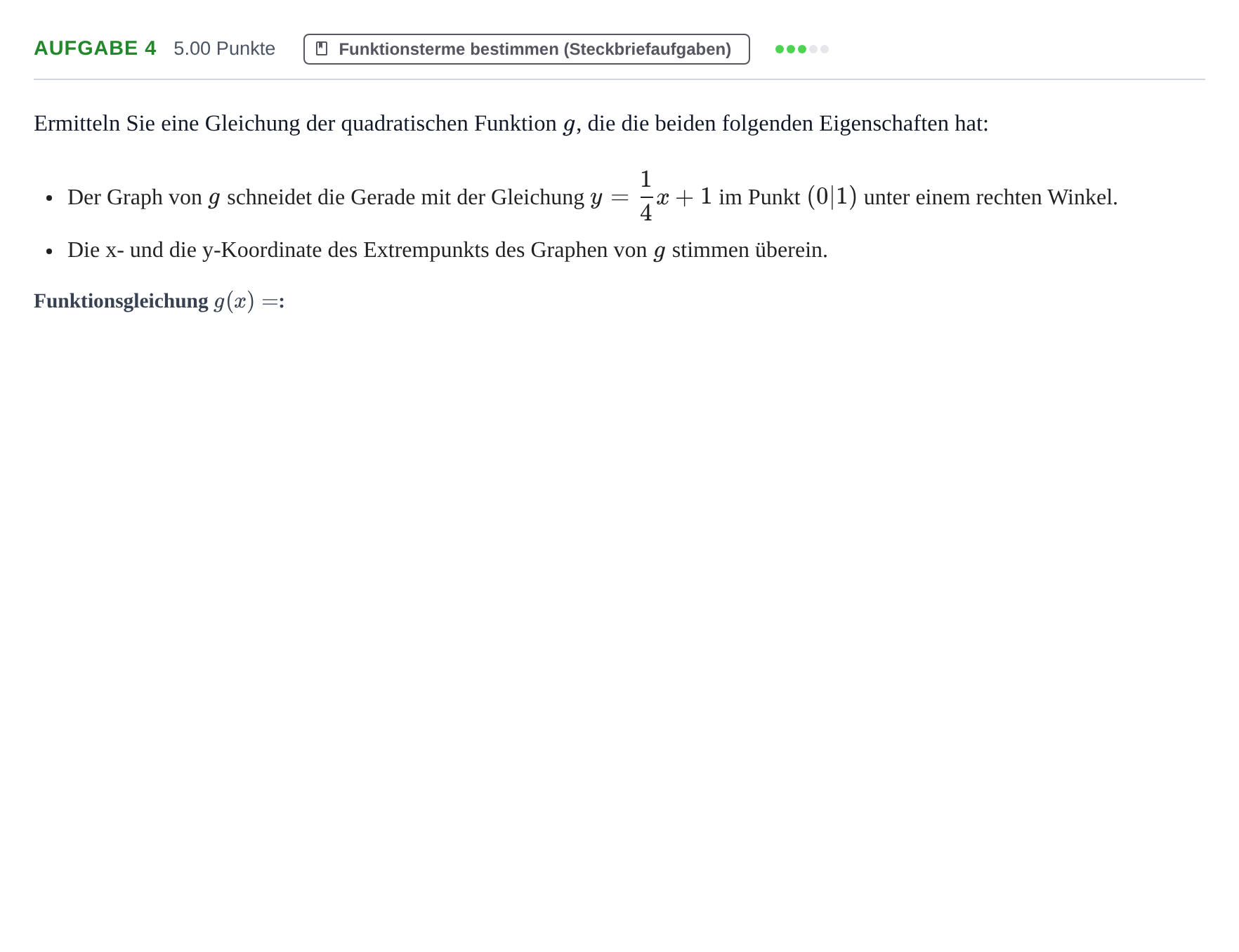 Aufgabenstellung: Aufgabe 4 · Abitur Hessen Mathematik LK · WTR 2022
