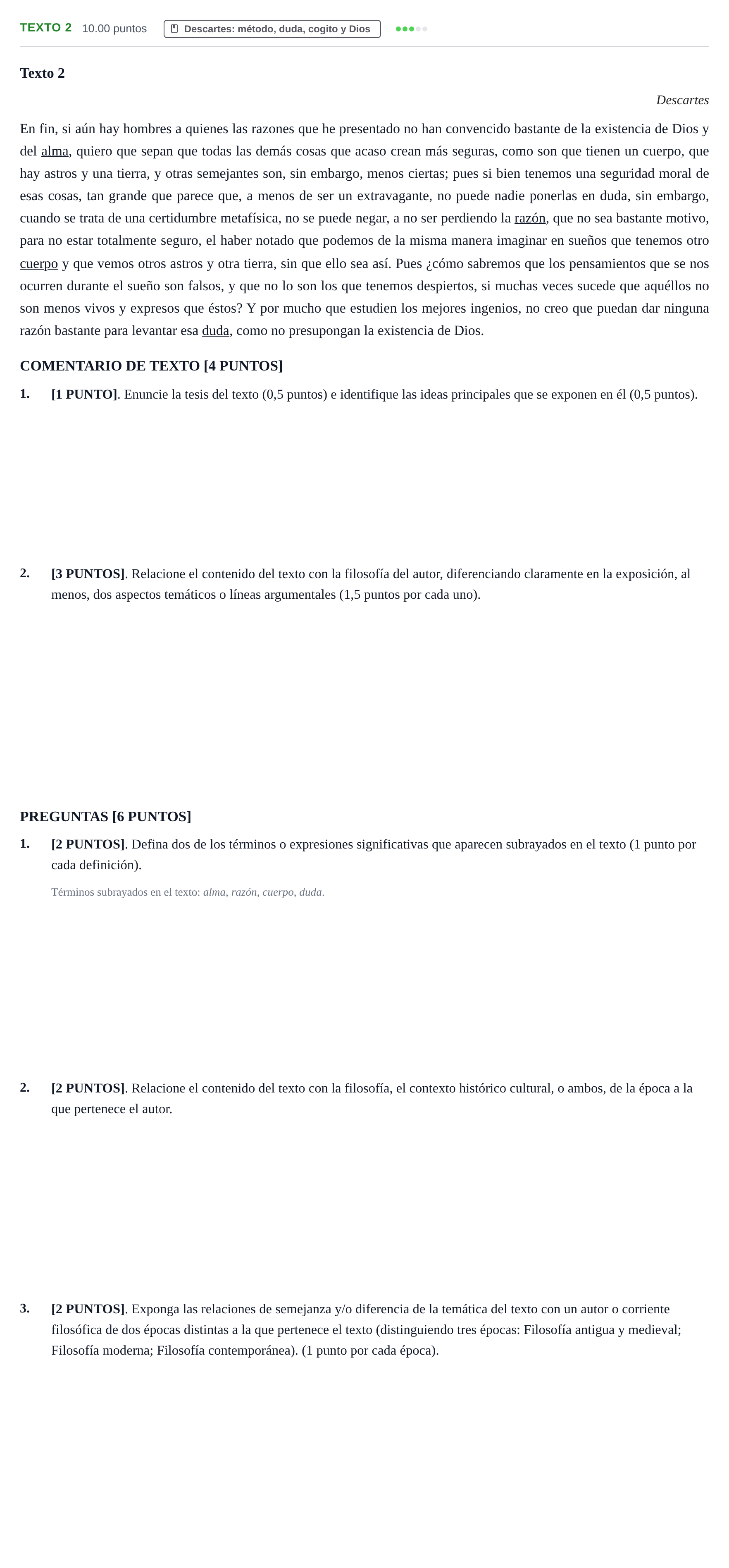Enunciado: Ejercicio Texto 2 · Historia de la Filosofía PAU Cantabria Extraordinaria 2026