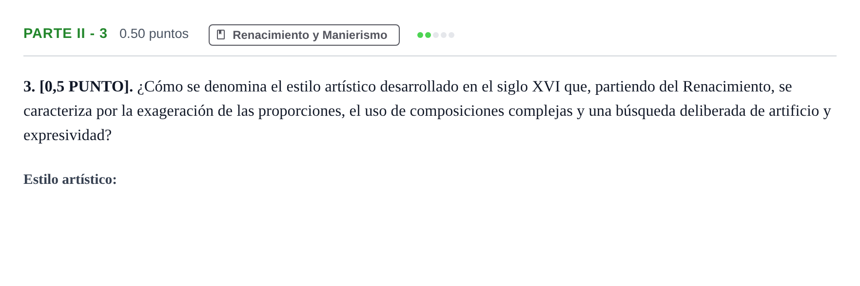 Enunciado: Ejercicio Parte II - 3 · Fundamentos Artísticos PAU Cantabria Extraordinaria 2026