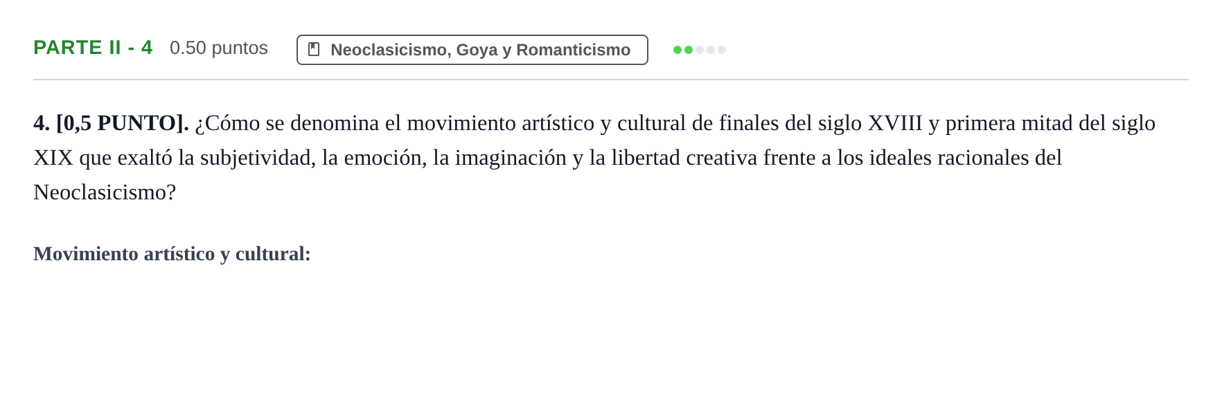 Enunciado: Ejercicio Parte II - 4 · Fundamentos Artísticos PAU Cantabria Extraordinaria 2026