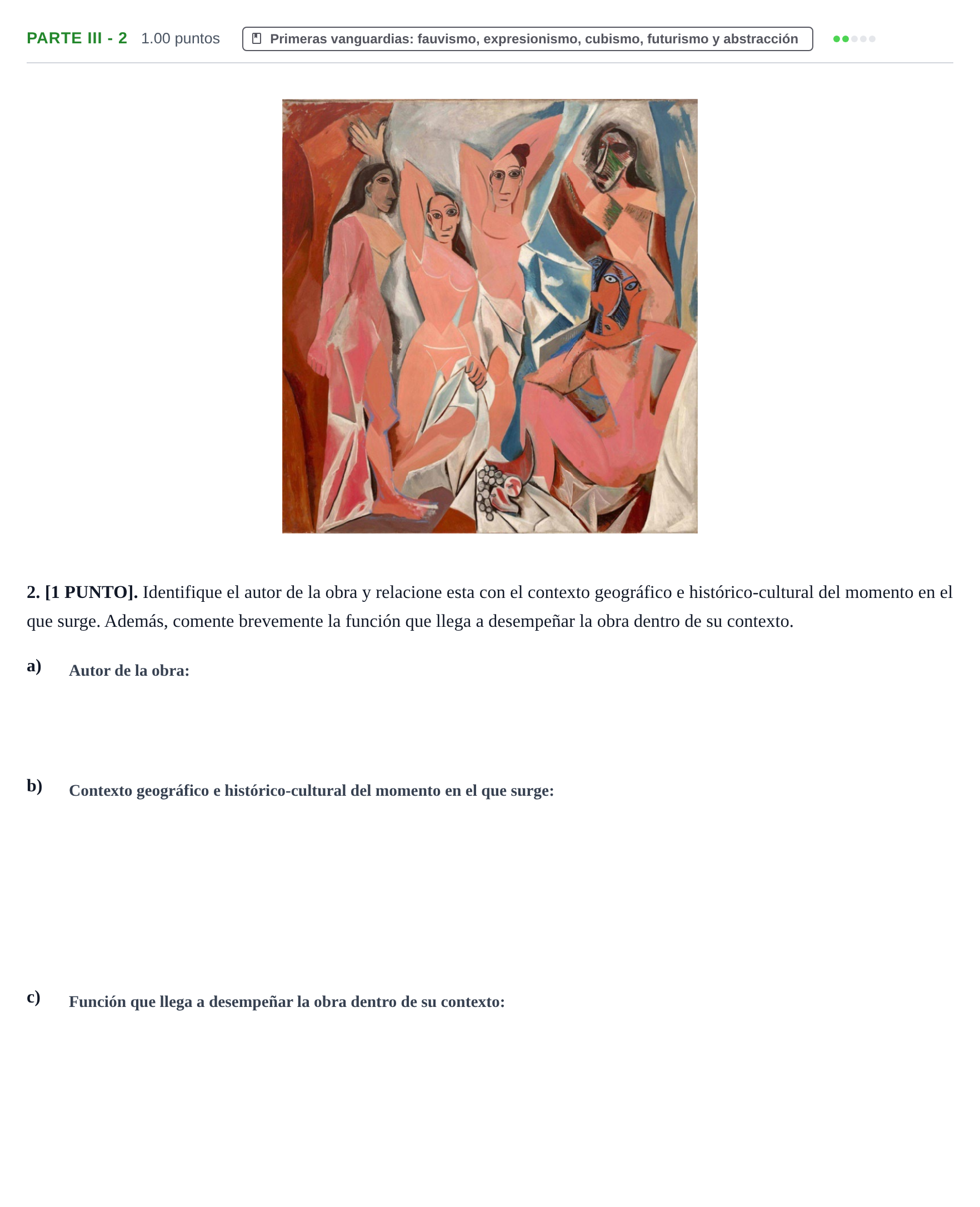 Enunciado: Ejercicio Parte III - 2 · Fundamentos Artísticos PAU Cantabria Extraordinaria 2026
