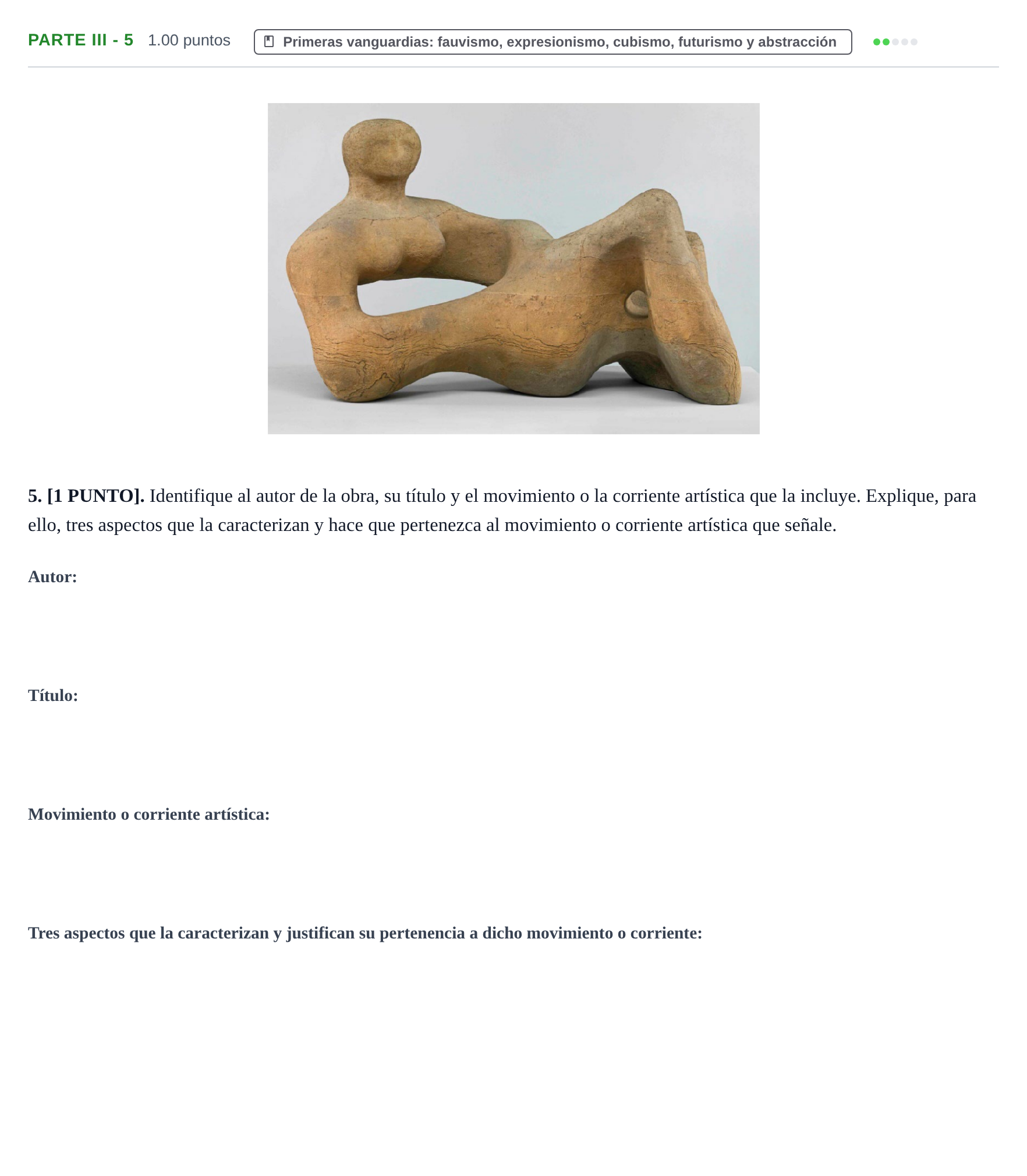 Enunciado: Ejercicio Parte III - 5 · Fundamentos Artísticos PAU Cantabria Extraordinaria 2026