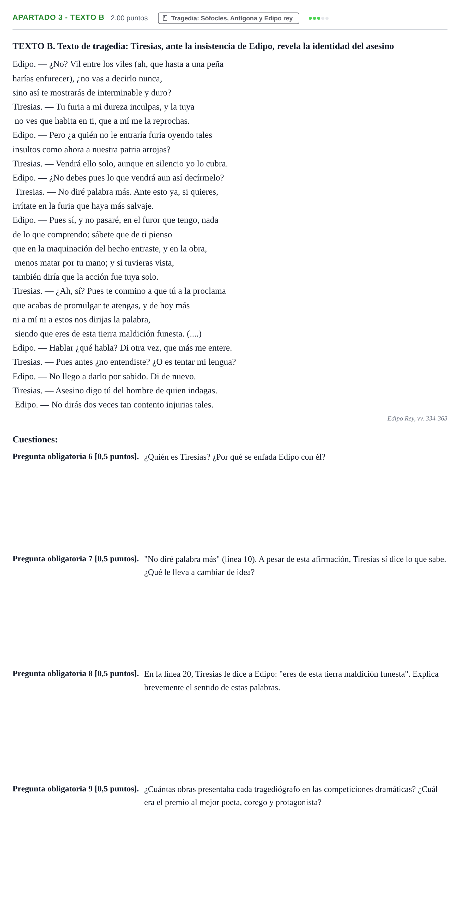 Enunciado: Apartado 3 - Texto B · Griego II PAU Cantabria Extraordinaria 2026