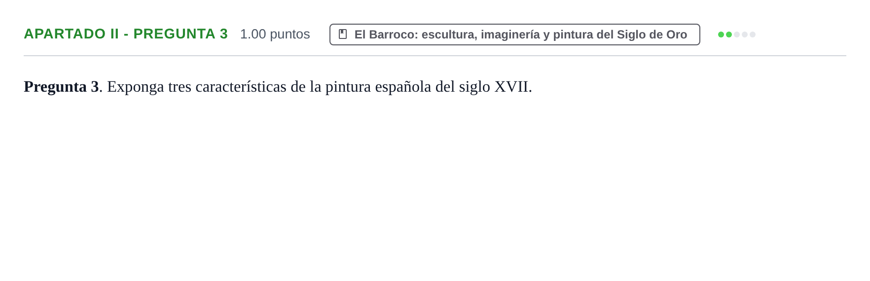 Enunciado: Apartado II - Pregunta 3 · Historia del Arte PAU Cantabria Extraordinaria 2026