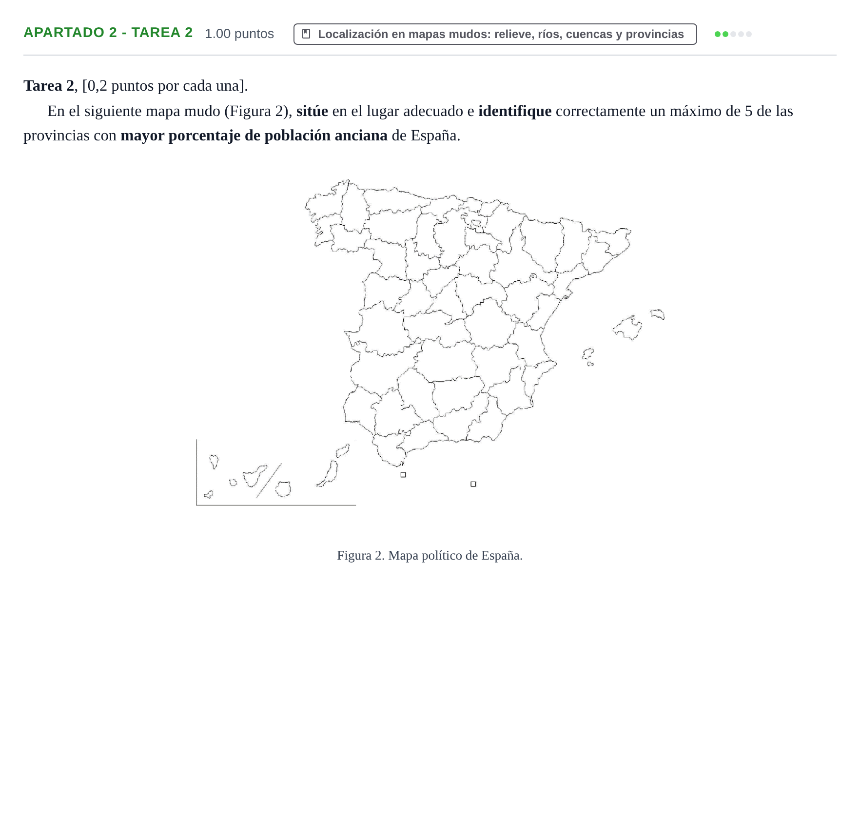 Enunciado: Apartado 2 - Tarea 2 · Geografía PAU Cantabria Ordinaria 2026
