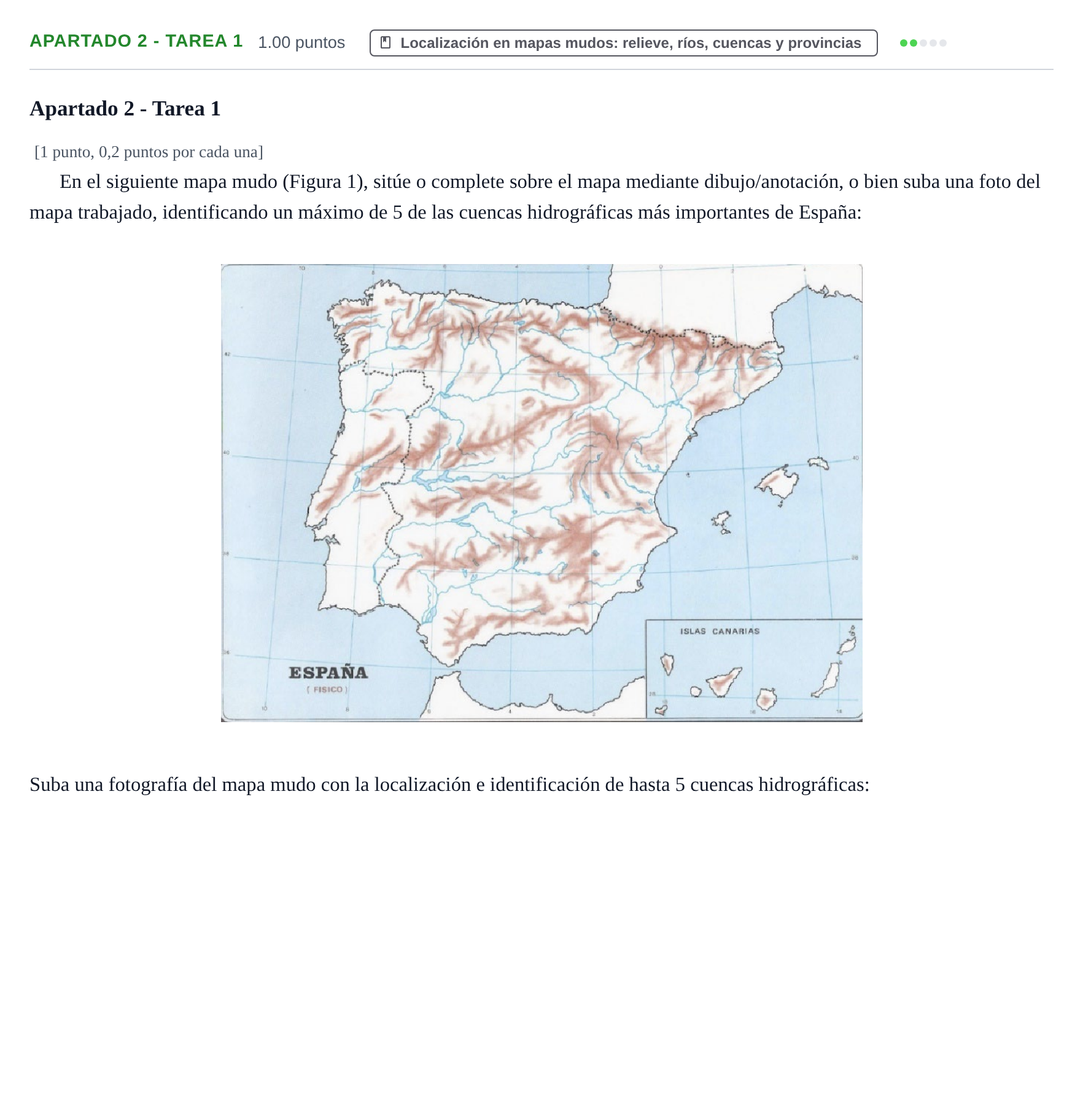 Enunciado: Apartado 2 - Tarea 1 · Geografía PAU Cantabria Extraordinaria 2026